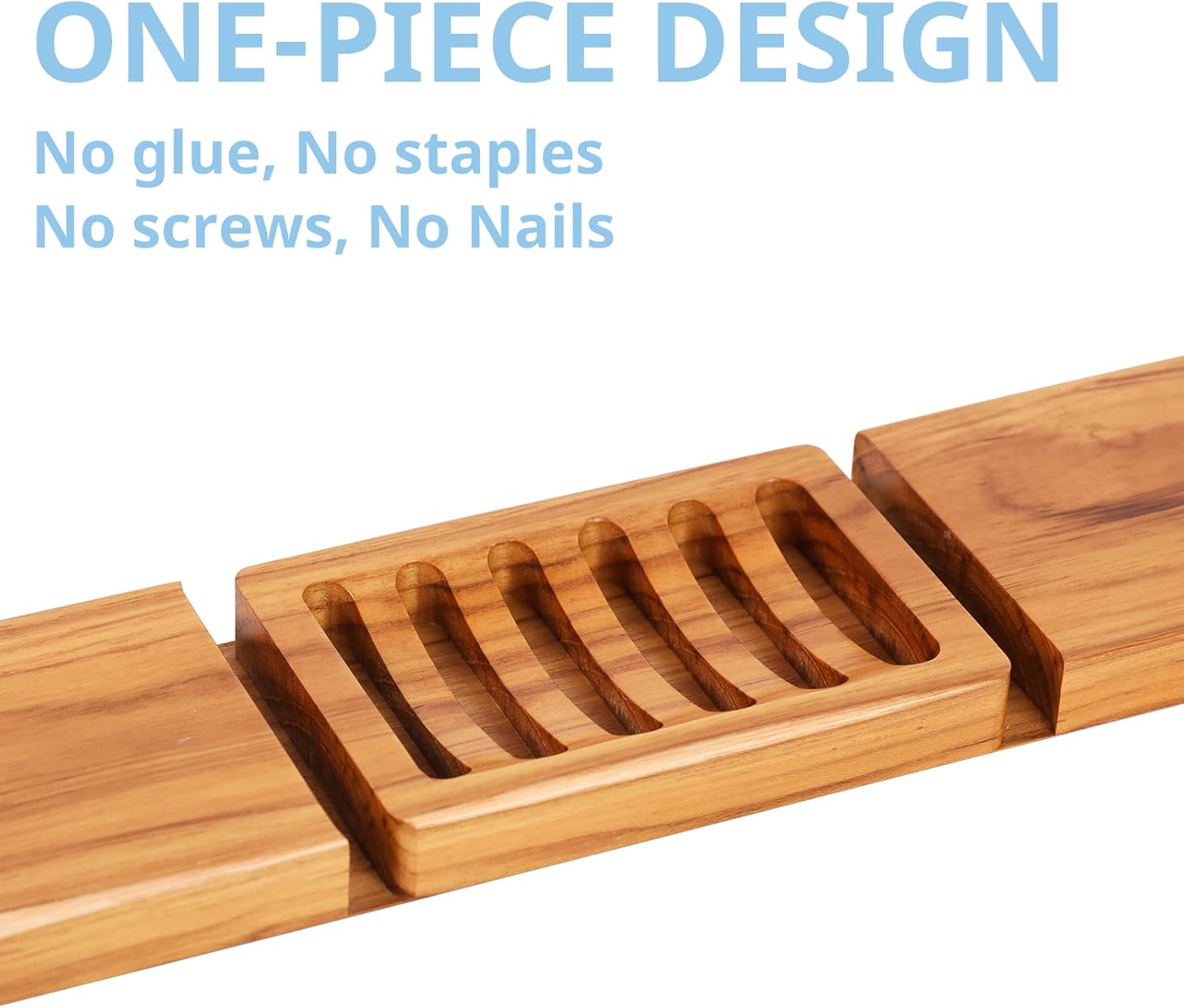 HTB Teak Wood Slotted Soap Holder for Shower Sink and RV