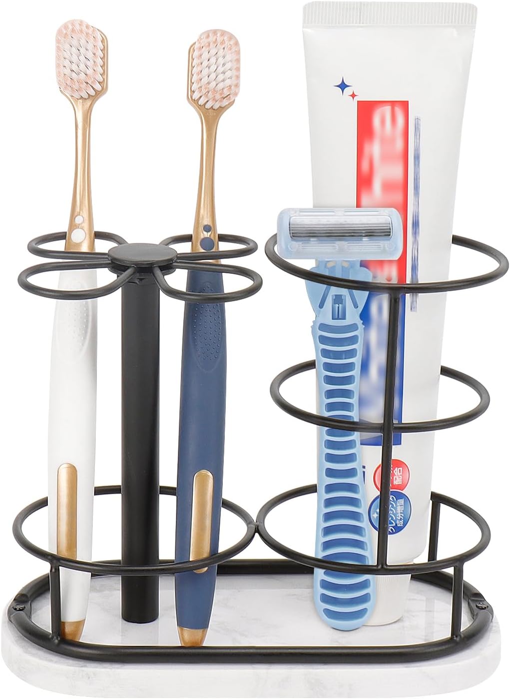 HarJue Matte Black Toothbrush Holder Stand
