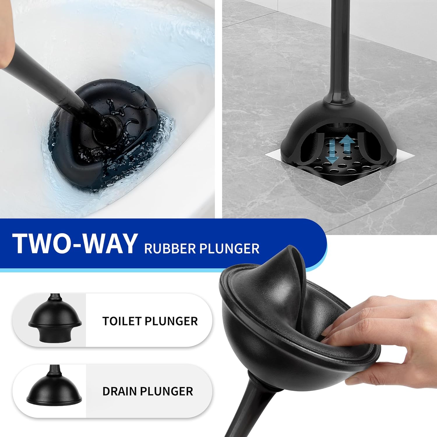MRSIGA Toilet Plunger and Bowl Brush Set 1