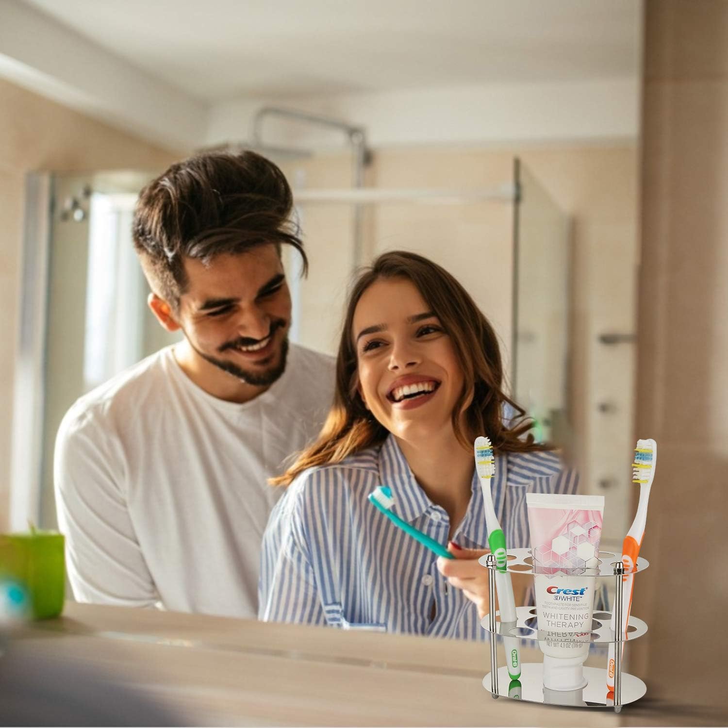 Nowyeh Stainless Steel Toothbrush Holder with 6 Slots 1