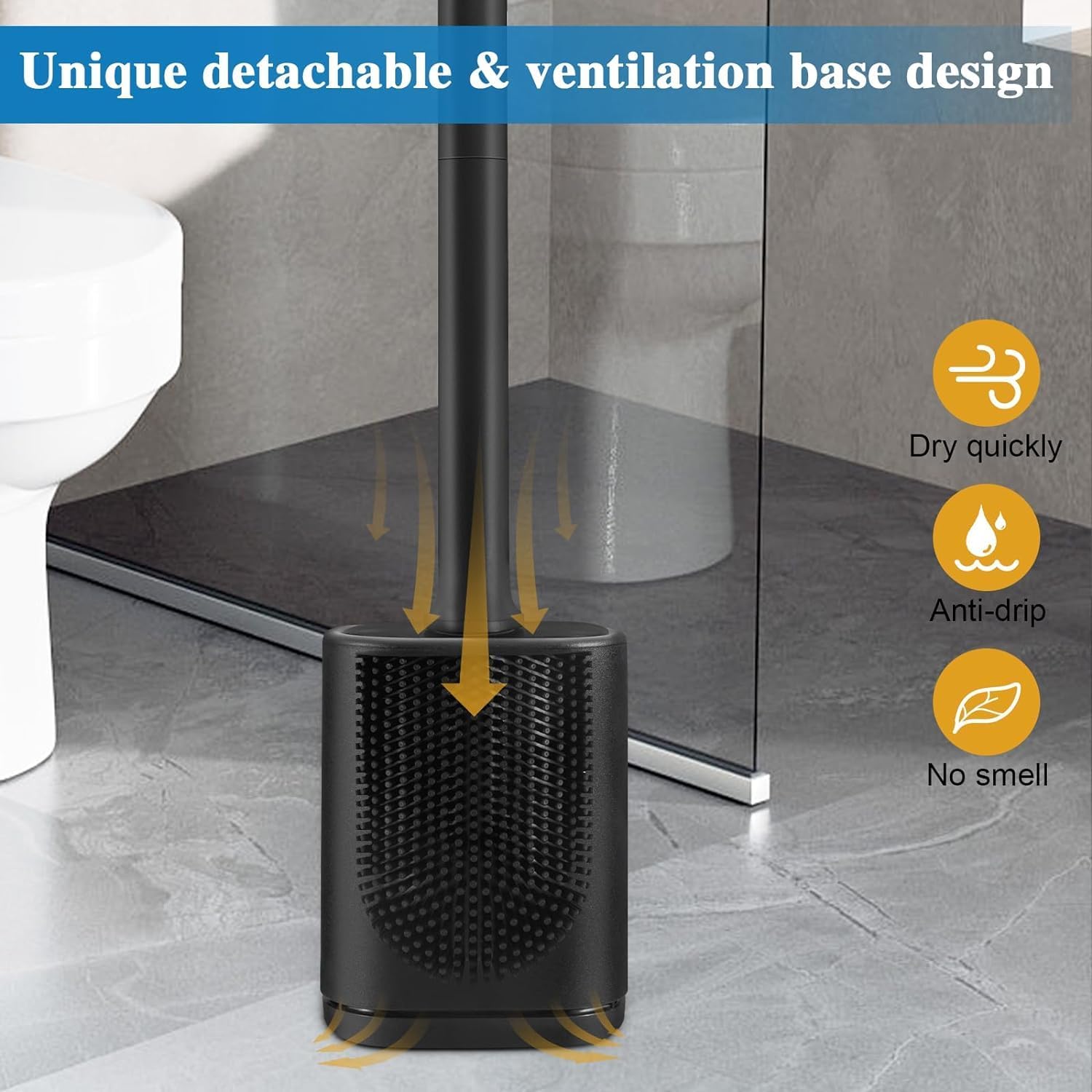 GAXMNS Silicone Toilet Brush with Holder