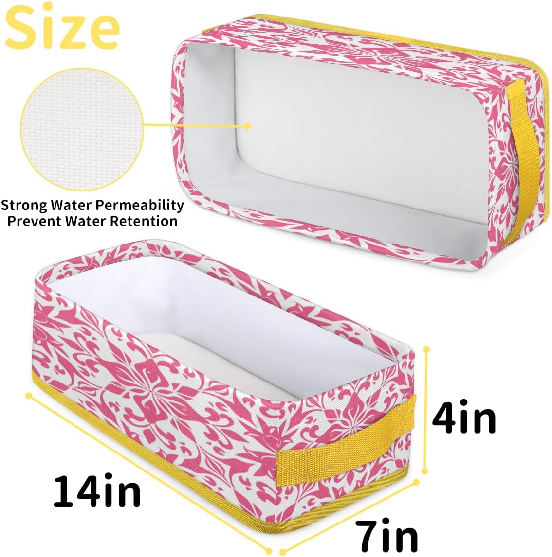 Geometric Flower Toilet Paper Storage Basket with Handle