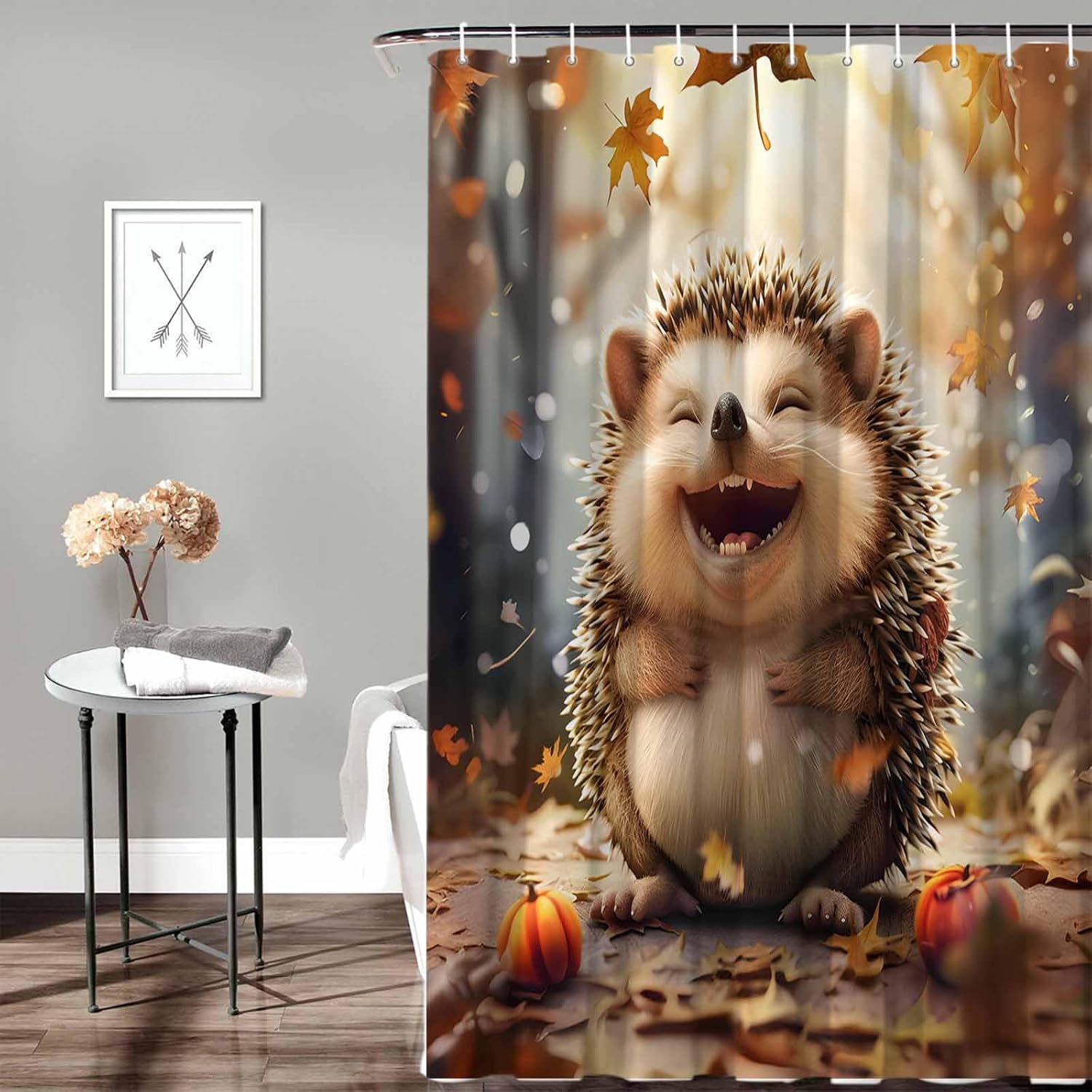 Funnywall88 72 Inches Maple Cartoon Shower Curtain Set