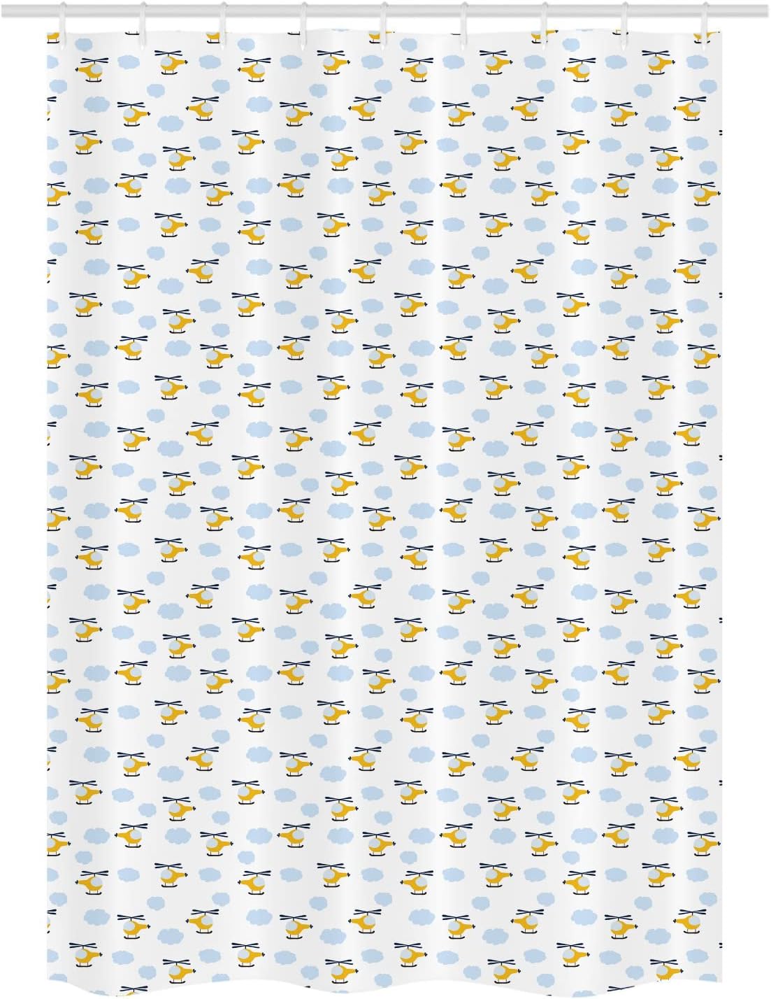 Ambesonne Cartoon Aircraft Shower Curtain Set 54 x 78 Yellow Blue