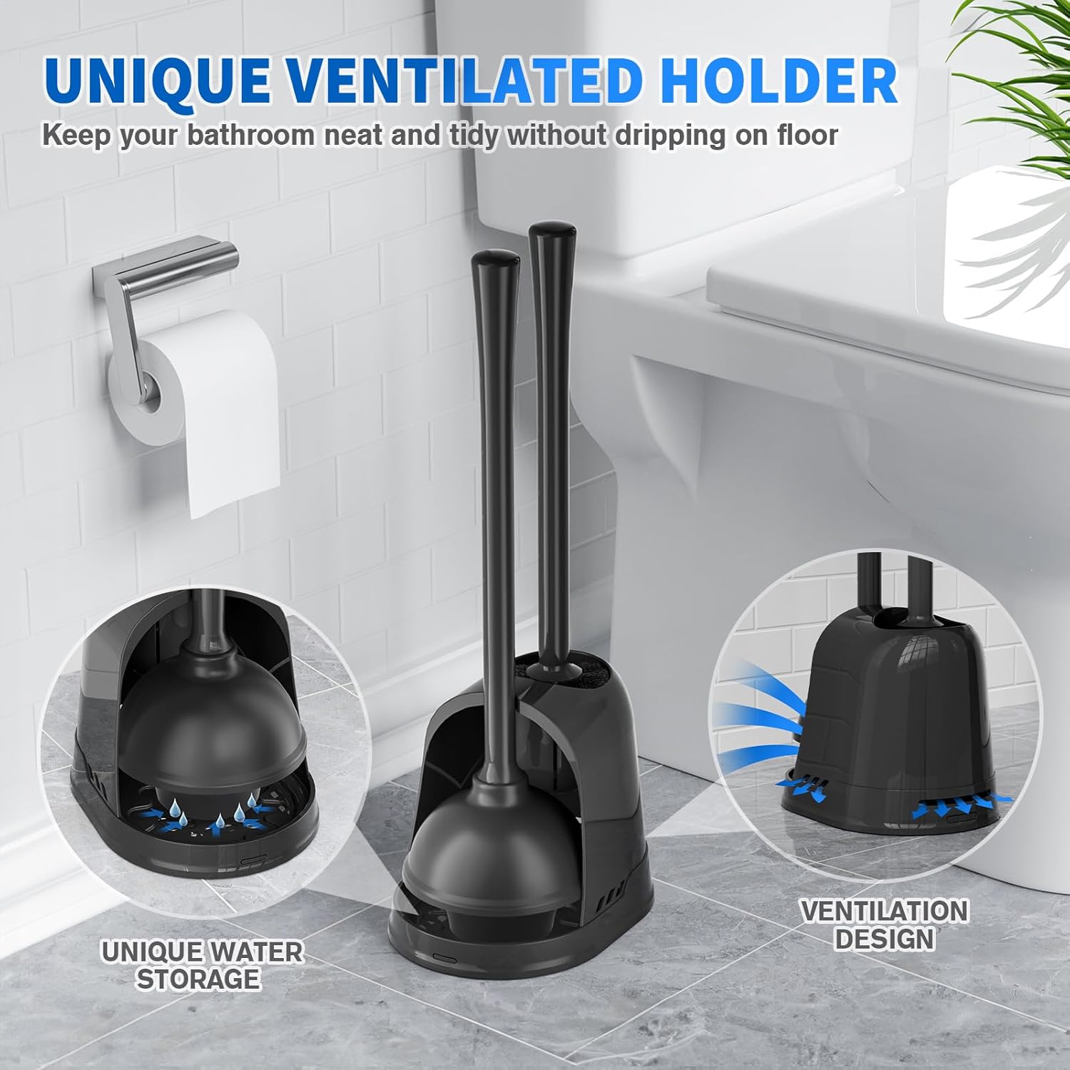 LOVLOY 2-in-1 Toilet Plunger and Brush Set