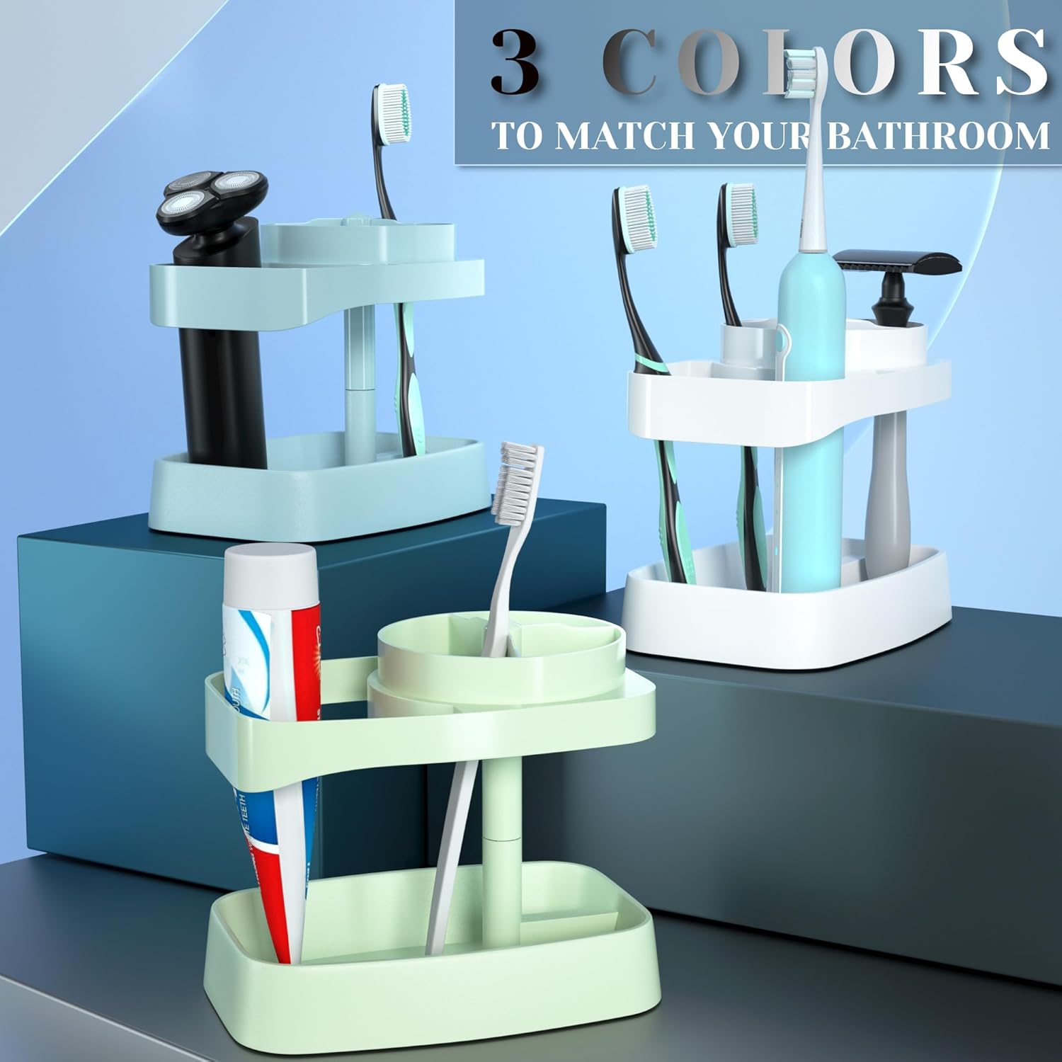 CRKIOB Family Toothbrush Holder with Drainage and Ventilation