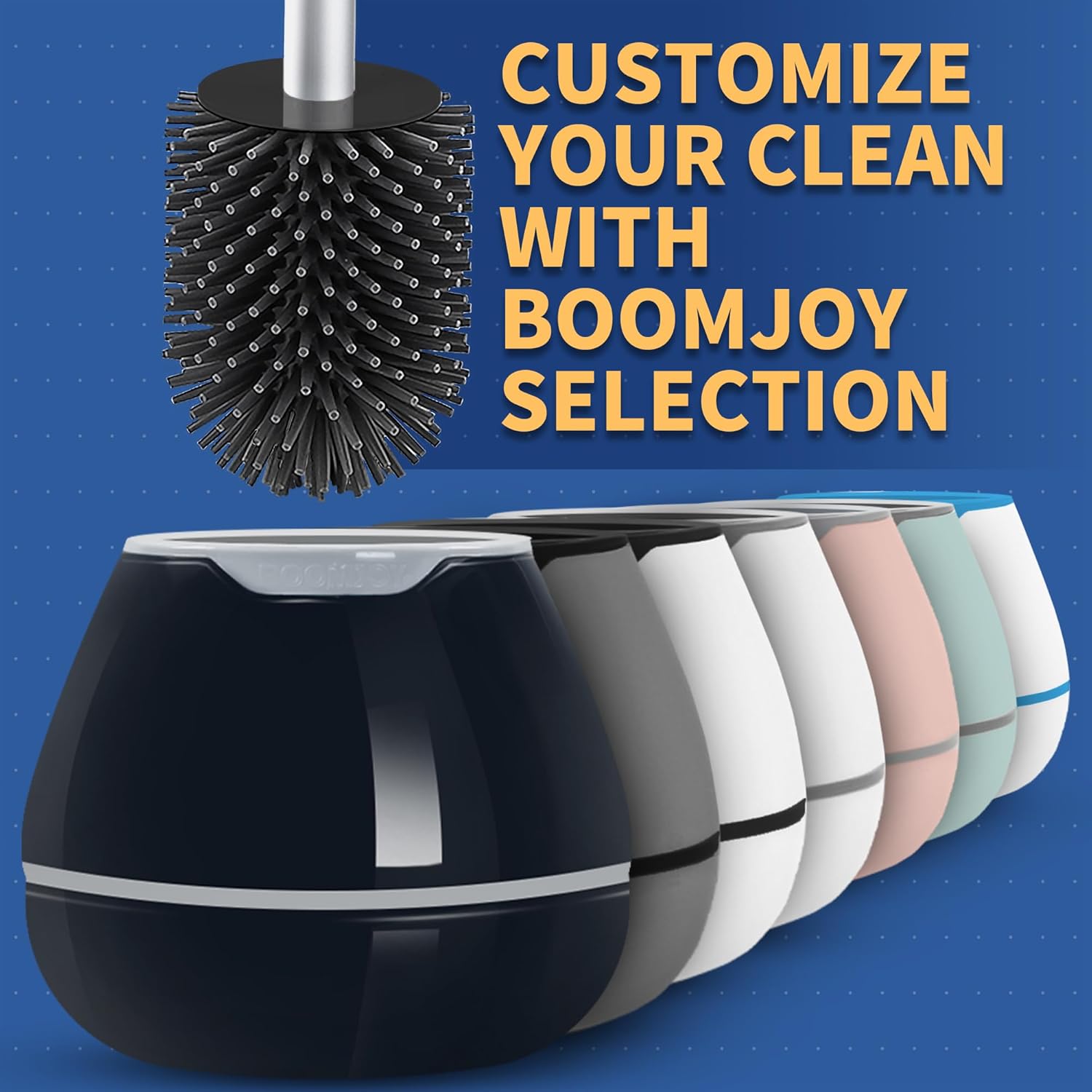 BOOMJOY Toilet Brush Set 2 Pack Silicone Tweezers for Bathroom Cleaning