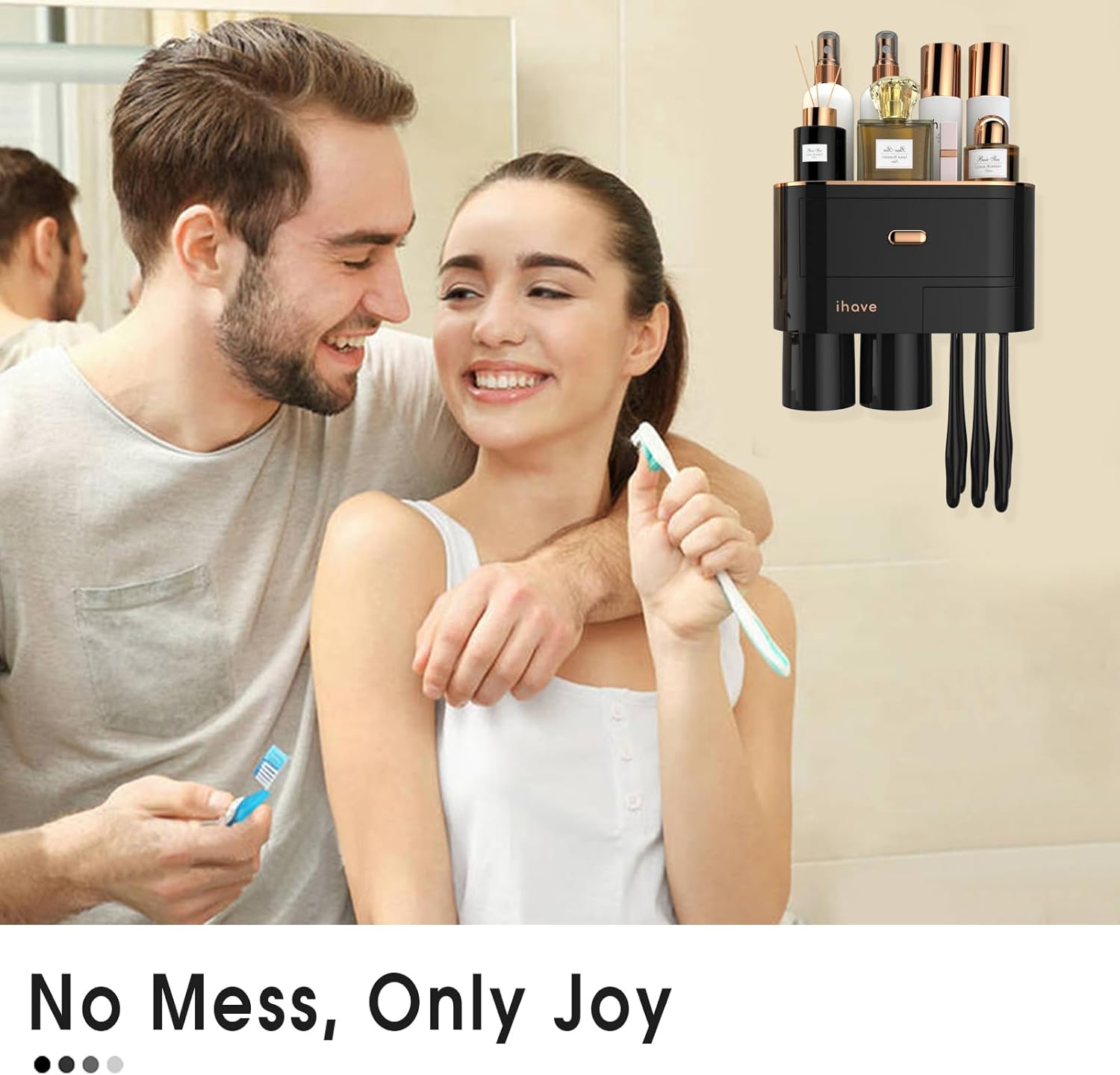 iHave Toothbrush Holder with 2 Cups and Drawer