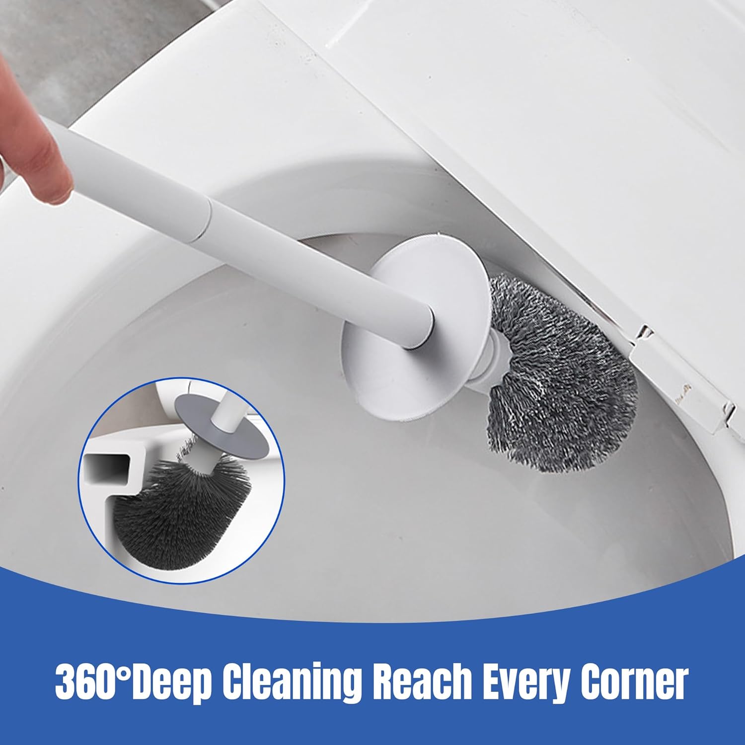 2 Pack Toilet Brush Set with Holder and Plunger