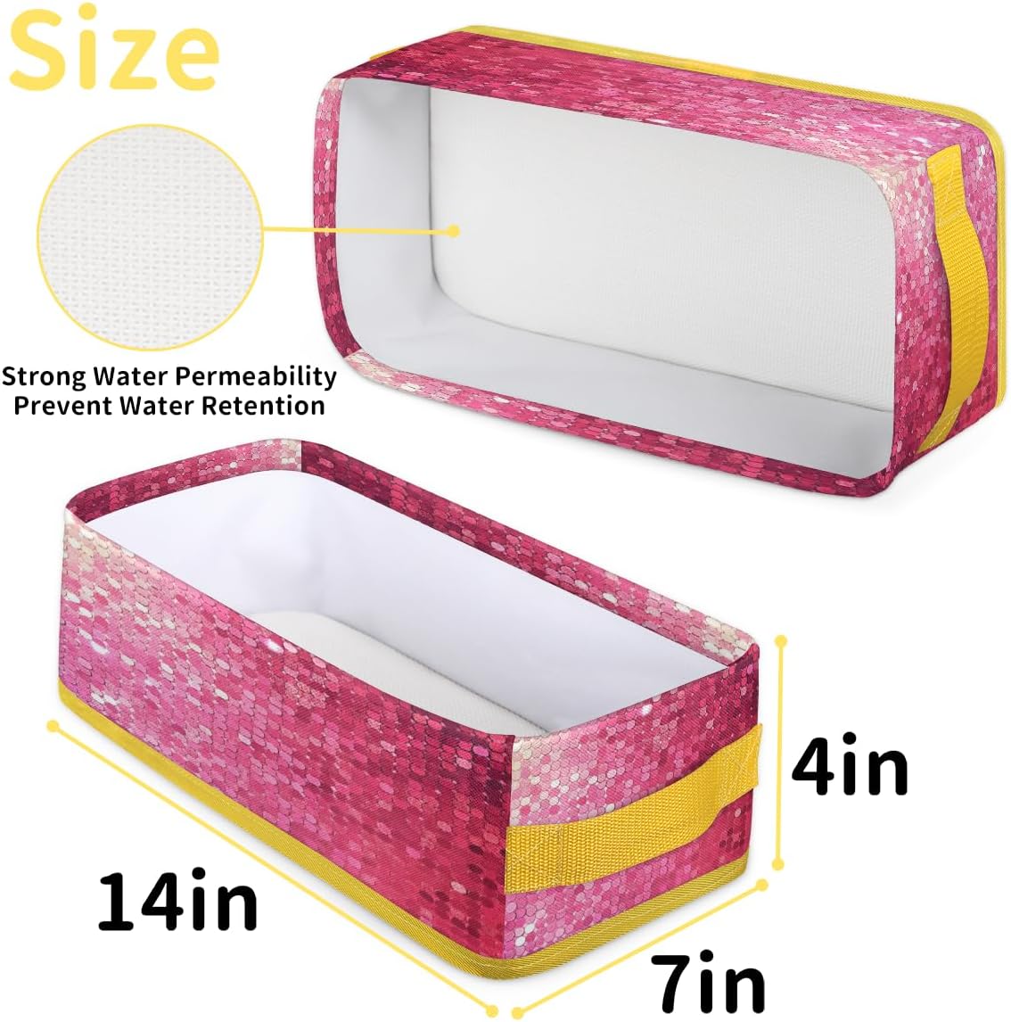 Pink Polka Dots Toilet Paper Storage Basket with Handle