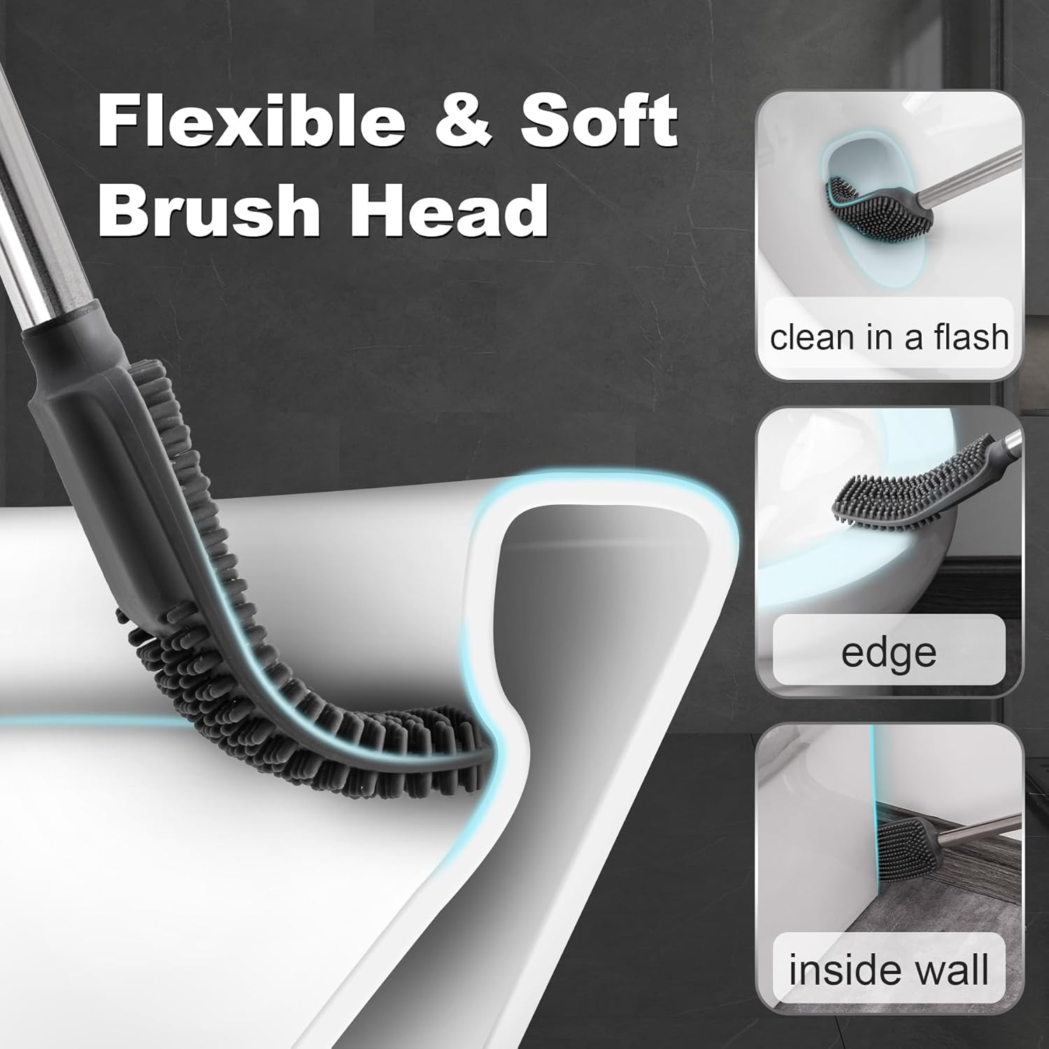 TrashAid Bathroom Trash Can with Toilet Brush Set 1