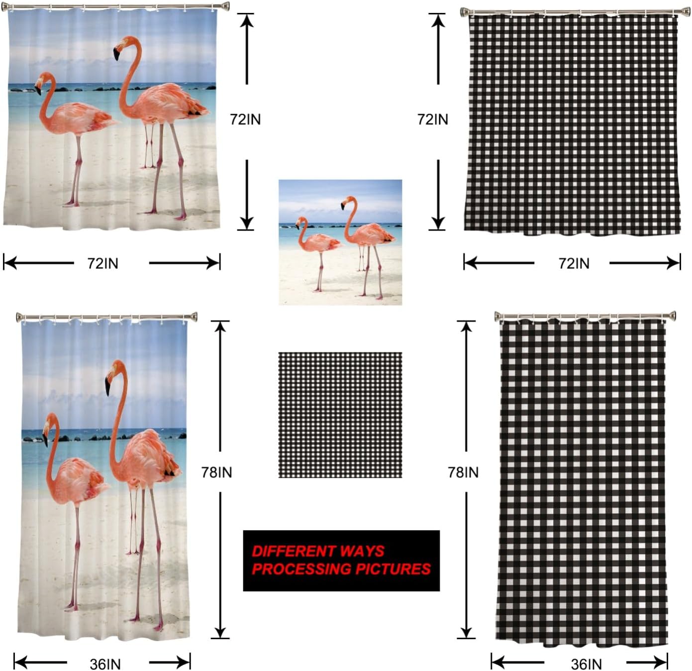 72 Inch Christmas Shower Curtain Set with 12 Hooks