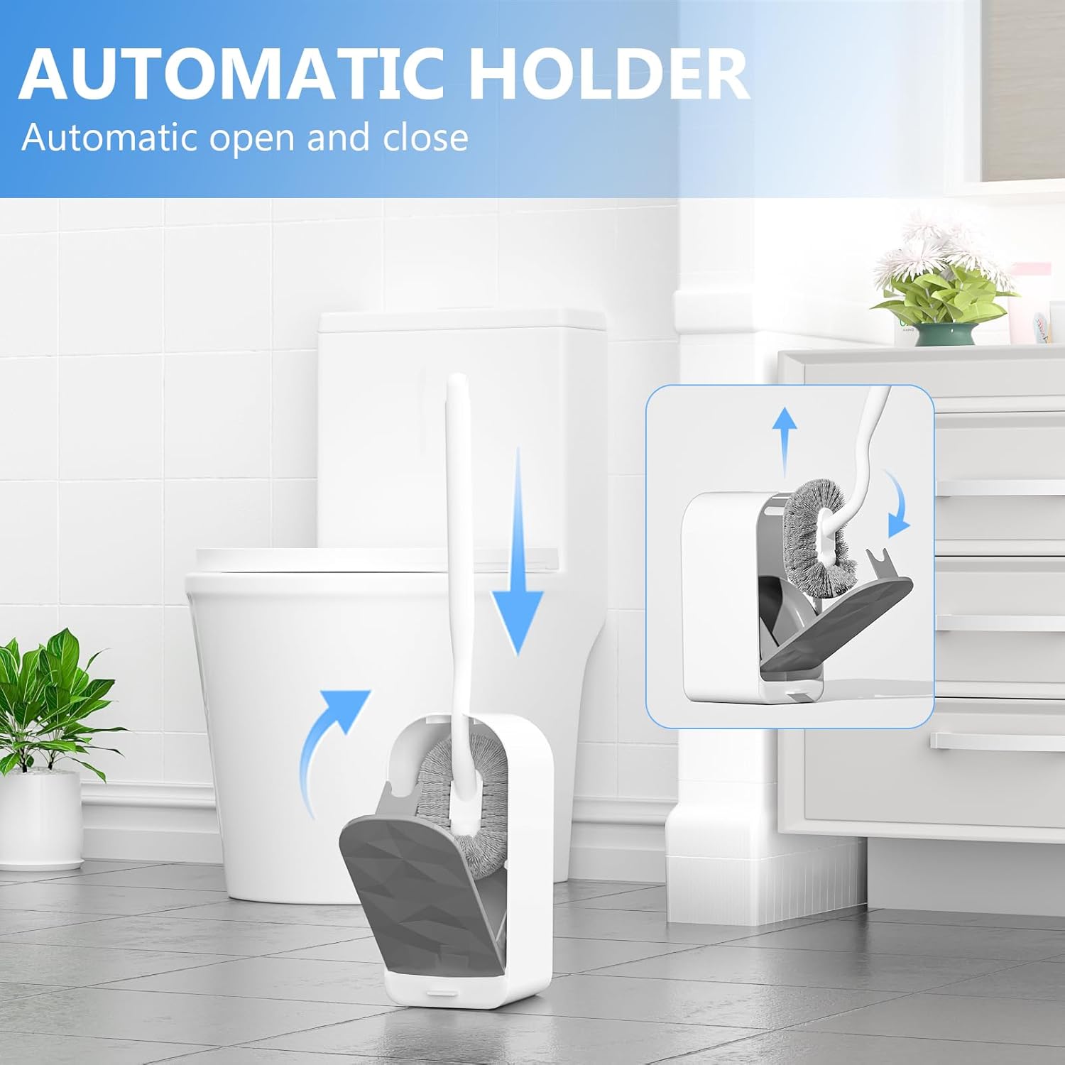 Cinola Toilet Brush and Wall Holder Set
