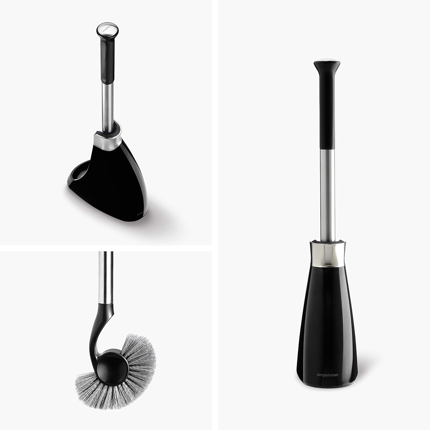 Simplehuman Toilet Brush with Caddy Stainless Steel Black 1