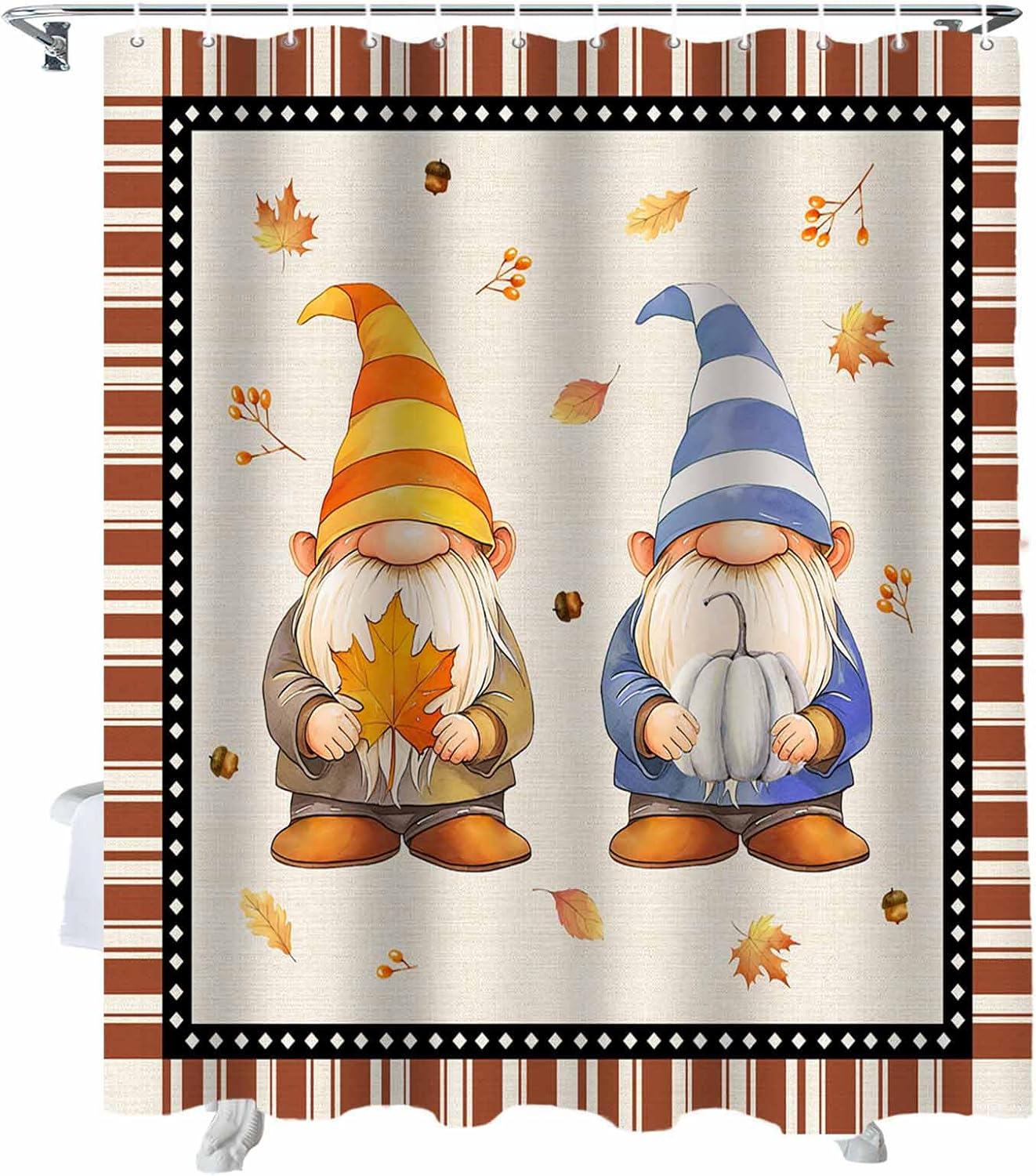 Funnywall88 72x72 Inch Dwarfs Retro Shower Curtain Set with 12 Hooks