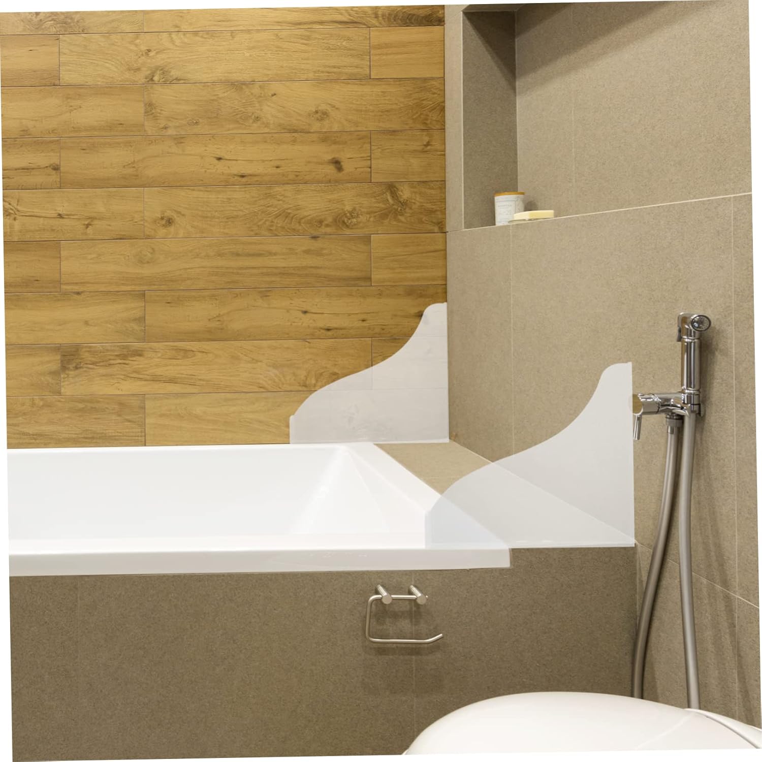 Wakauto Acrylic Bathtub Splash Guards Set Leakproof Easy Install