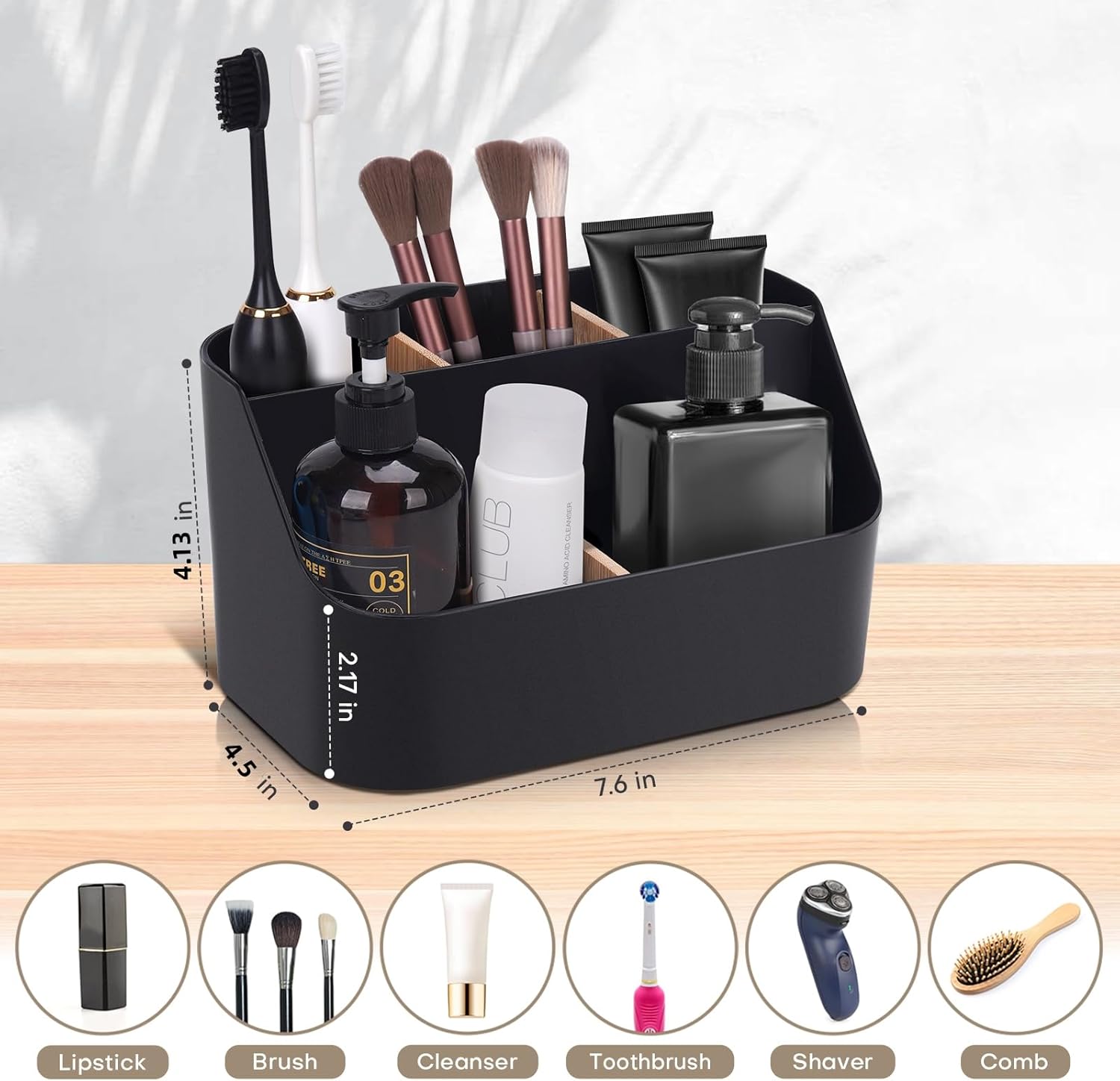 Ayswupt Electric Toothbrush Holder Black Bathroom Organizer