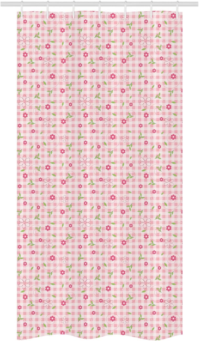 Ambesonne Floral Stall Shower Curtain Set 36 x 72 Pale Pink White