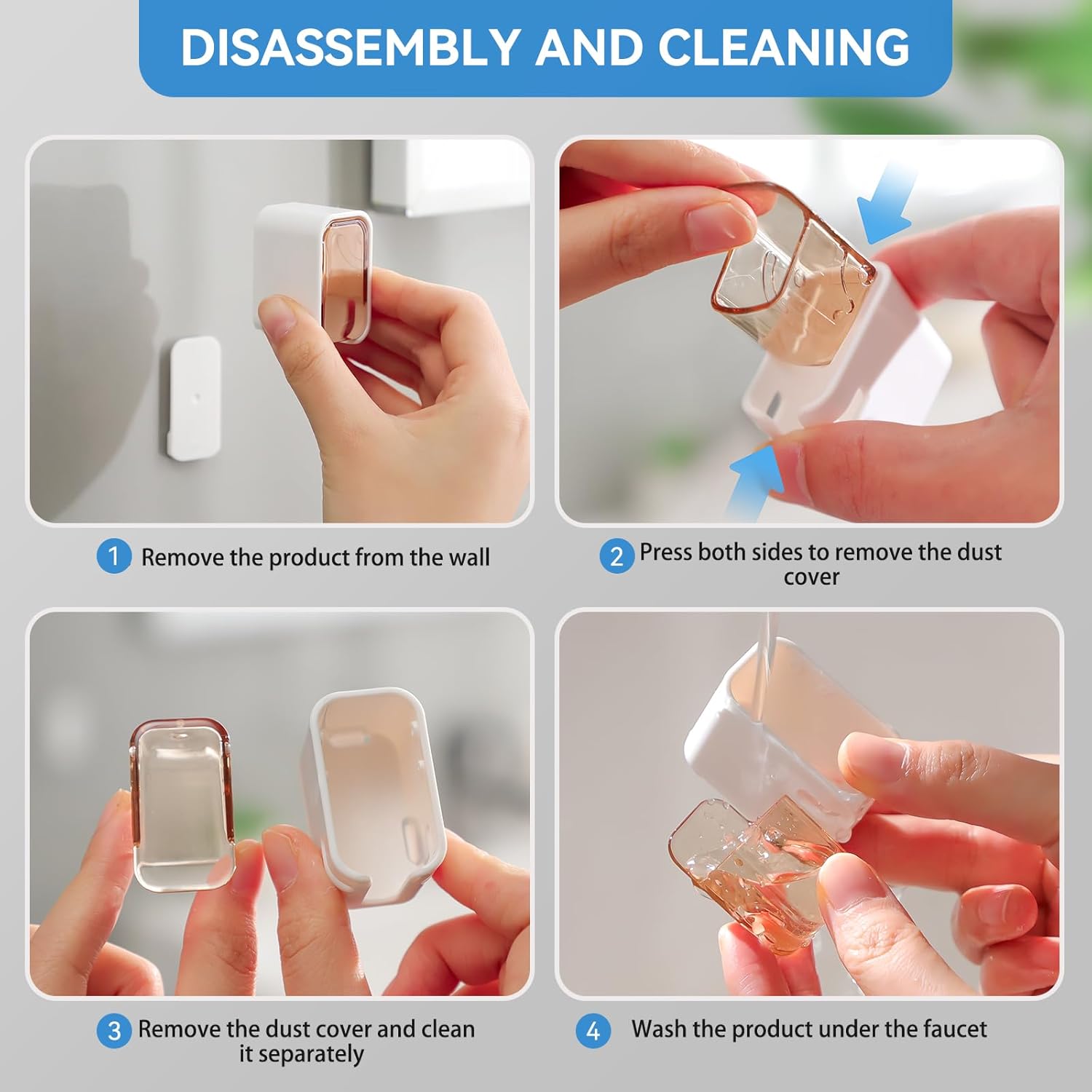 MOPMS Wall Mounted Toothbrush Holder 2PCS