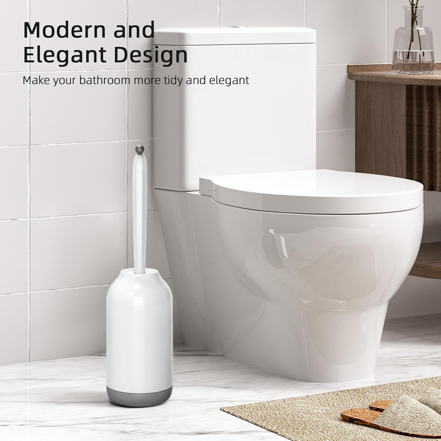 HAMITOR Toilet Brush Holder Set 2 Pack