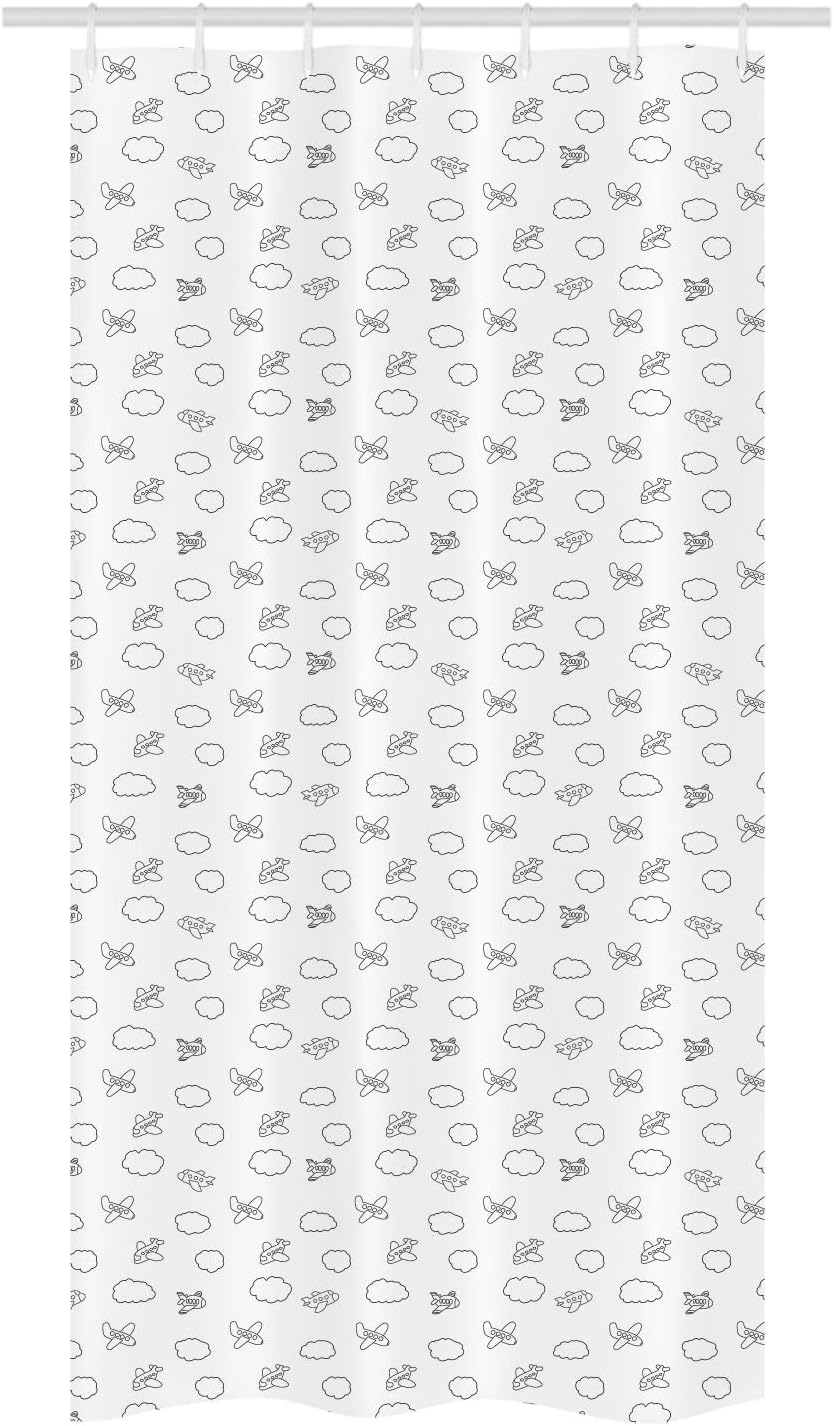 Ambesonne Airplane Stall Shower Curtain Boys Pattern 36x72 Dark Grey