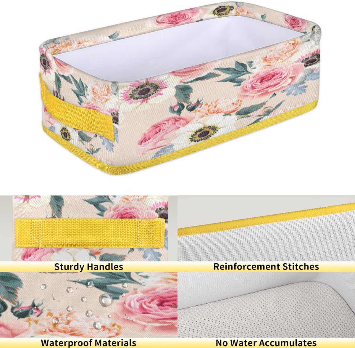 Vomwwlix Flower Peony Toilet Paper Basket Decor
