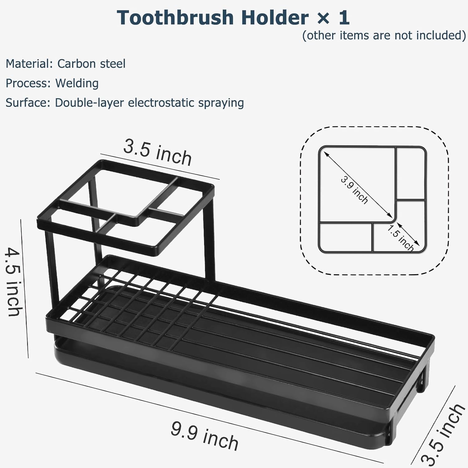 MYITYARD Toothbrush Holder with 4 Slots and Drainage