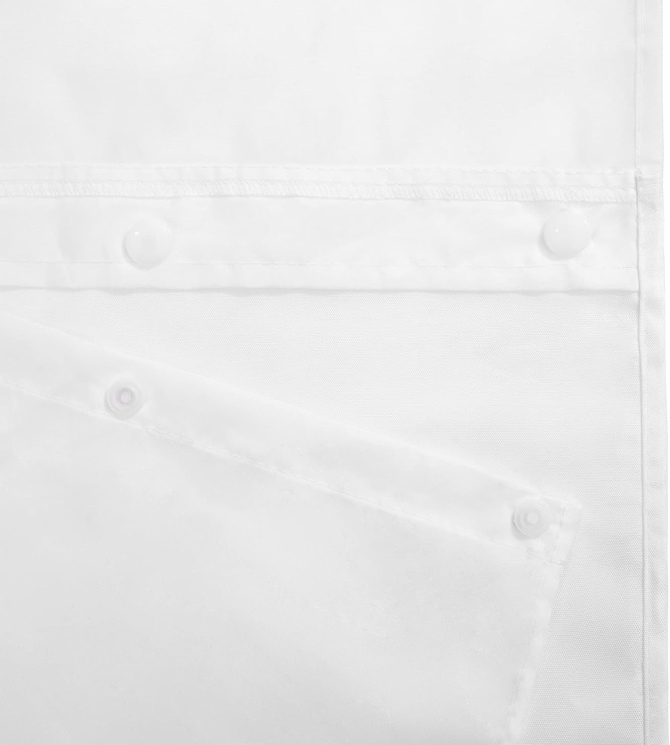 River Dream Sheer Fabric Shower Curtain Set with Liner 71x74 Inch White