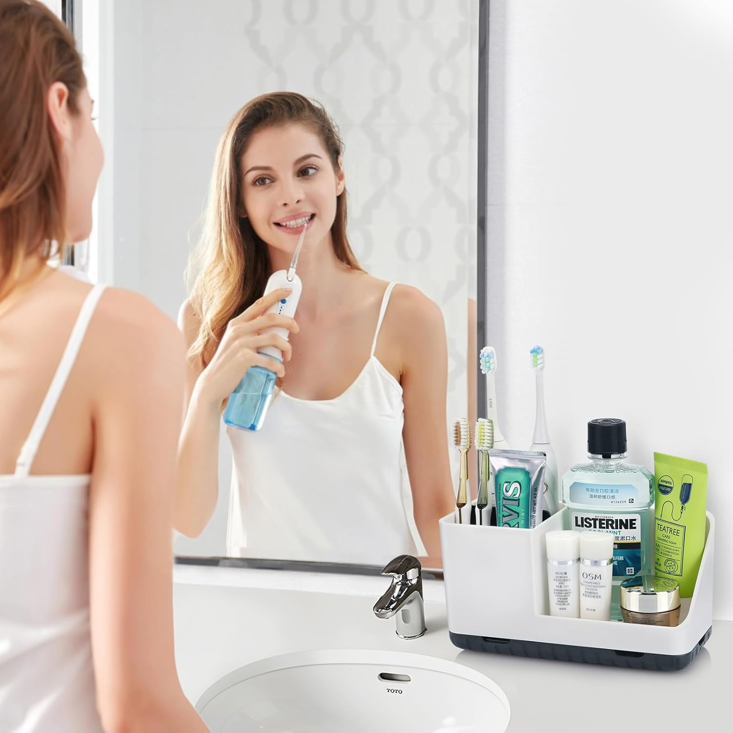 PARKMANI Bathroom Counter Organizer with Detachable Holders