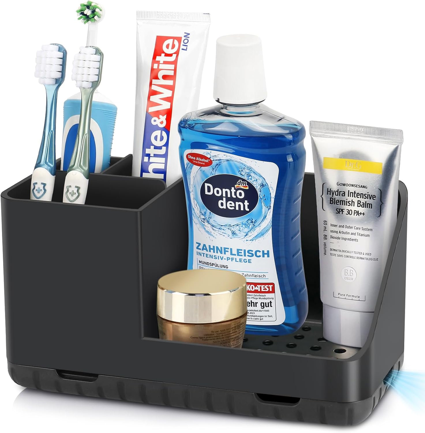 PARKMANI Toothbrush Holder with Drainage and Storage