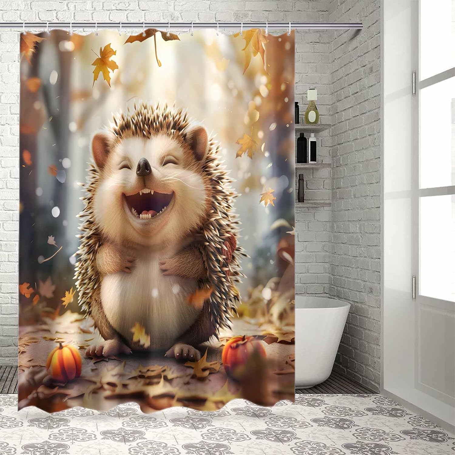 Funnywall88 72 Inches Maple Cartoon Shower Curtain Set