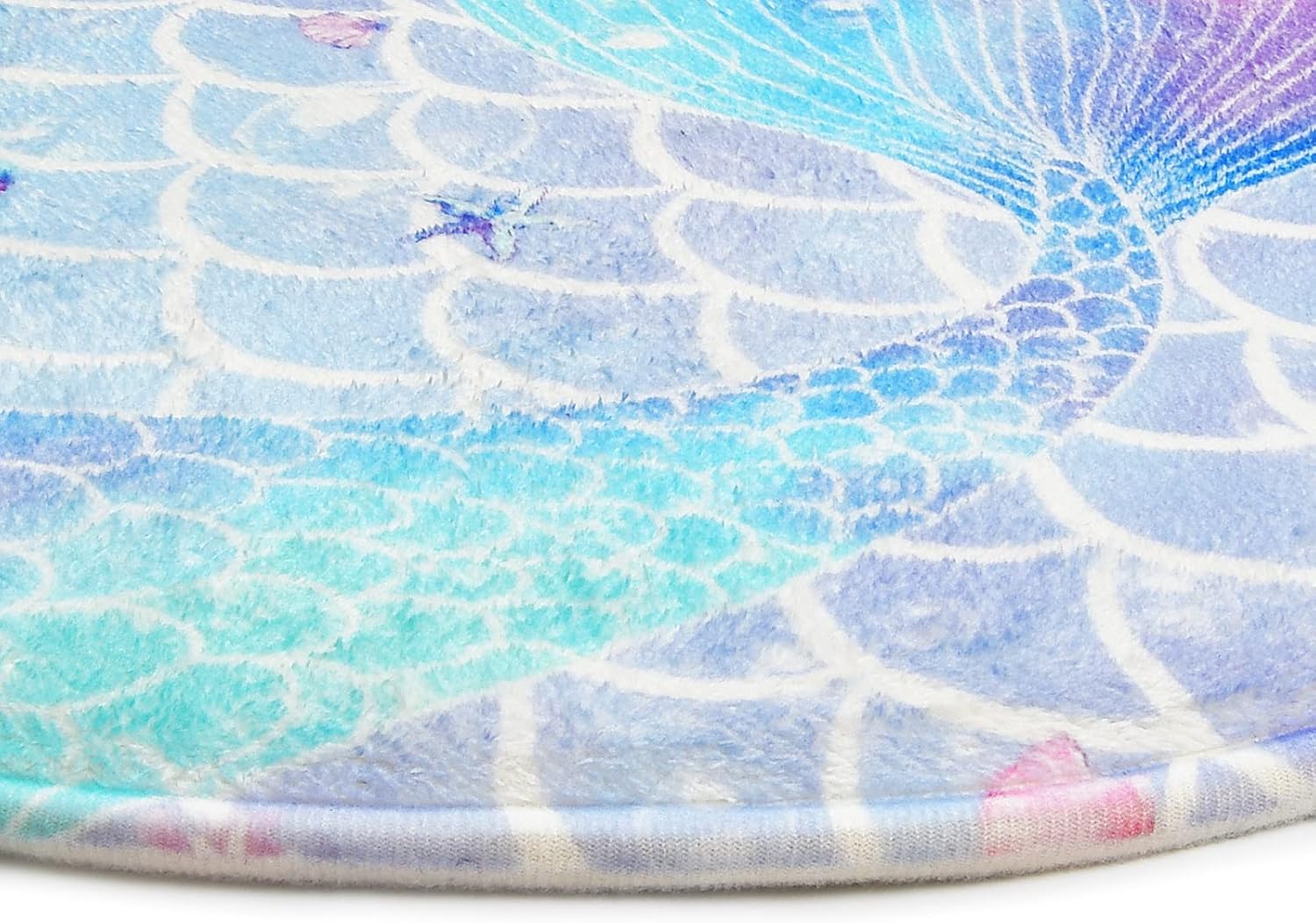 Ikfashoni 7 Piece Mermaid Bath Set with Rugs and Towels Large
