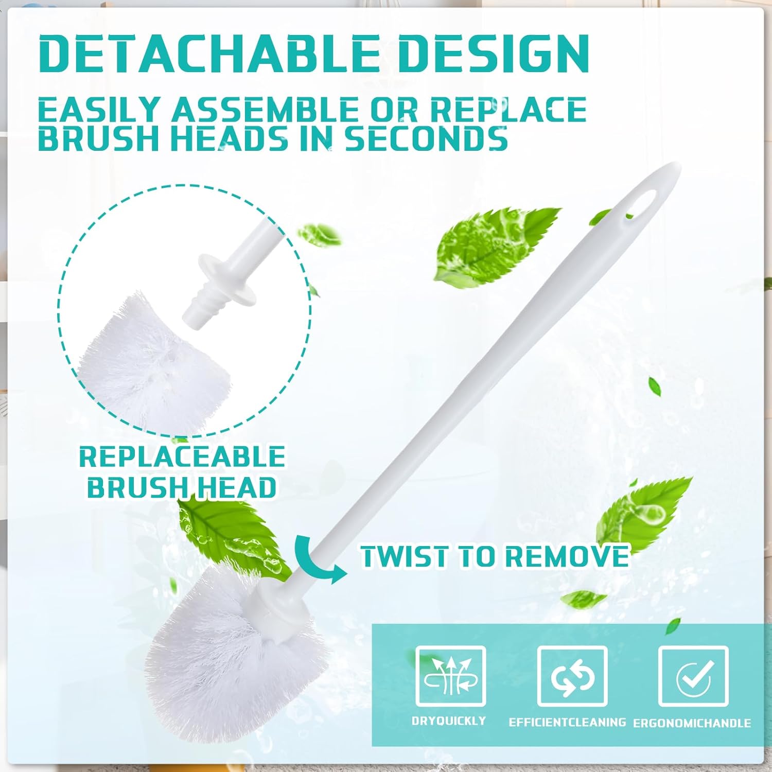 Tioncy 15 Pcs Toilet Brush Set Heavy Duty
