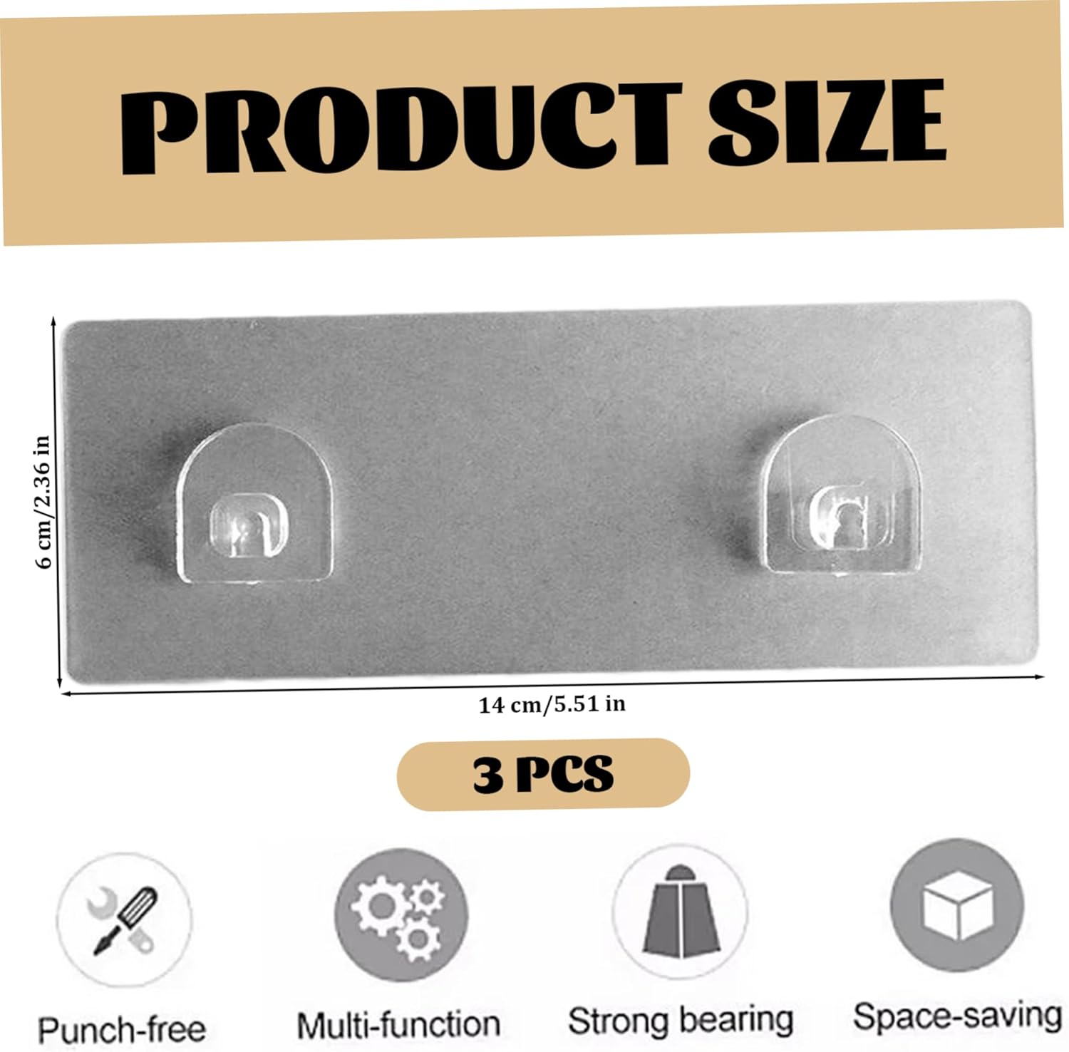 ESiiFuu 3PCS Shower Caddy Hooks No Drilling