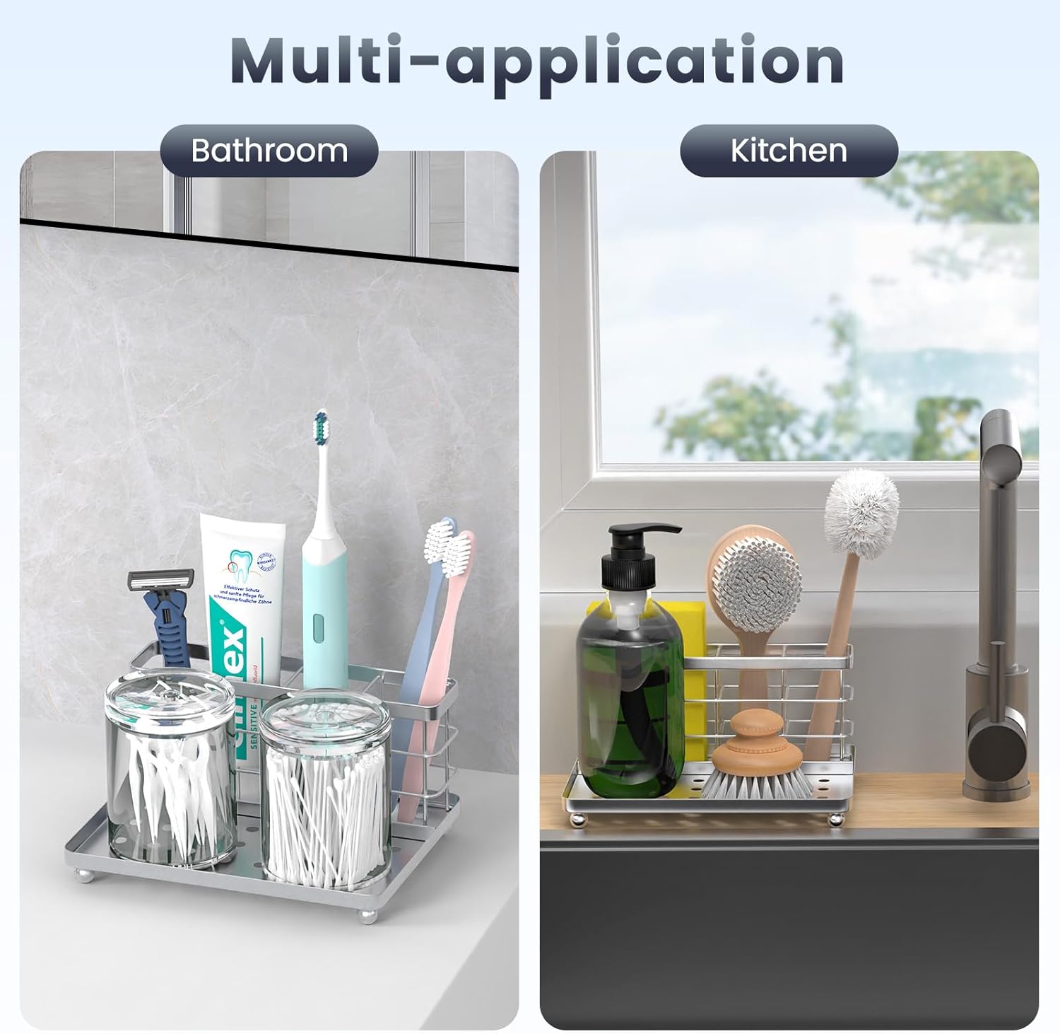 Luxspire Toothbrush Holders for Bathroom 3-Slot Silver