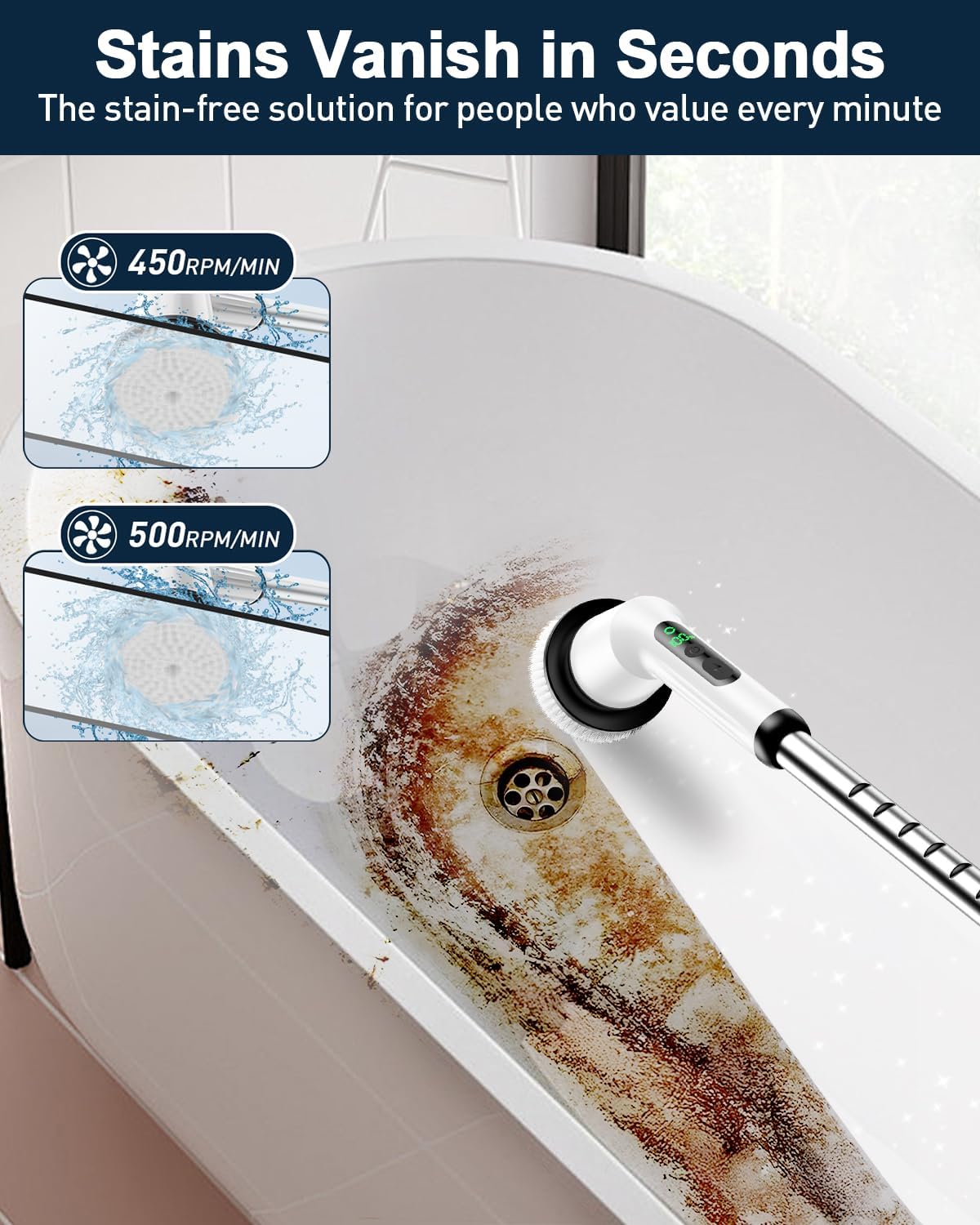 CTMAST Electric Spin Scrubber with IPX7 Waterproof 2 Speed