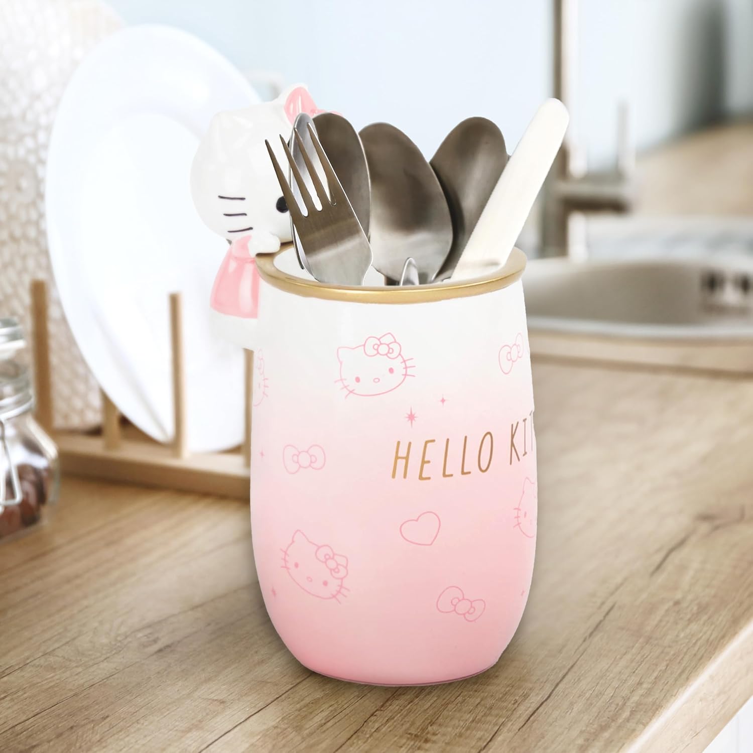 Hello Kitty Tumbler - Pink Resin Toothbrush Holder with Charm