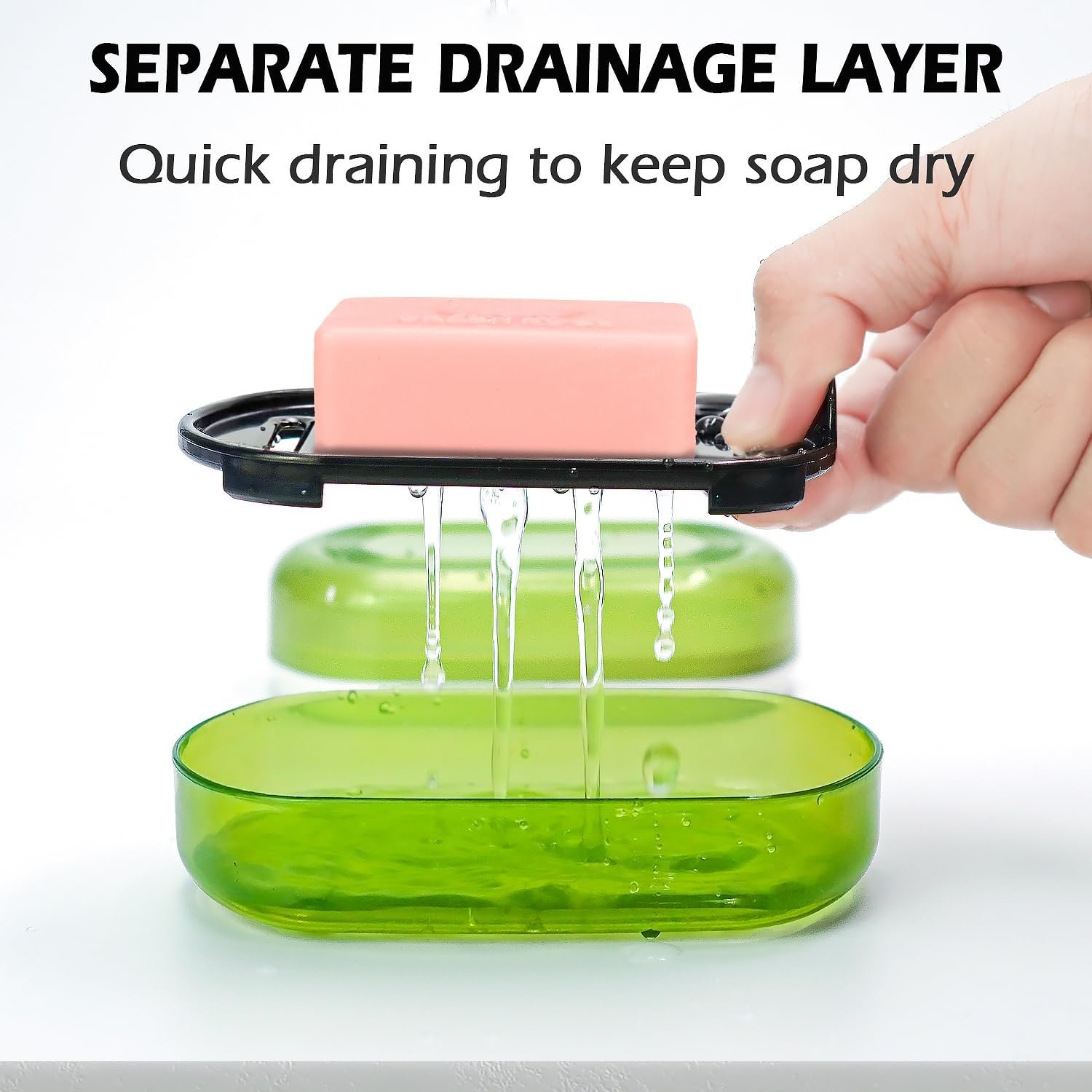 Travel Soap Case with Lid - 3-Layer Design Leak-Proof Portable