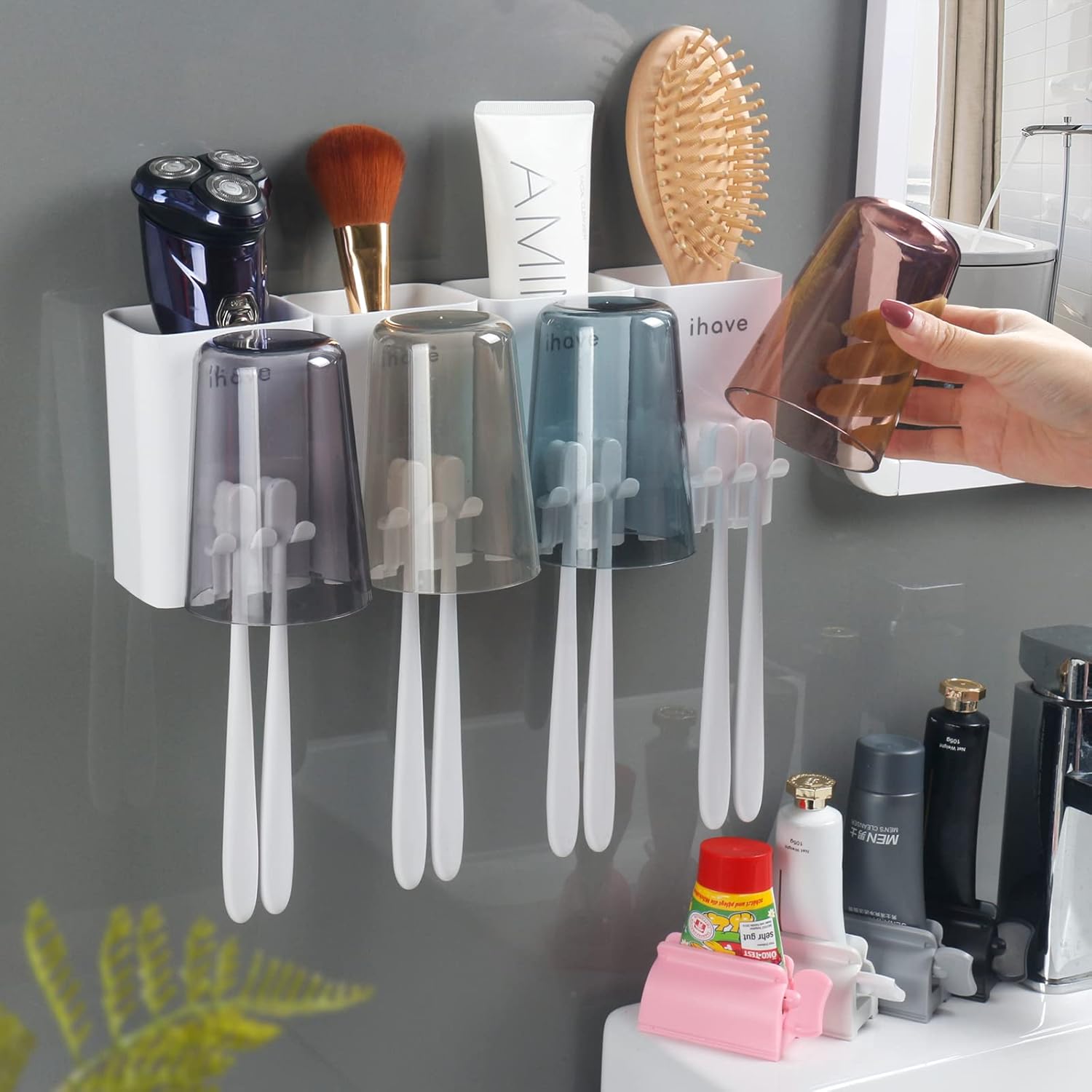 iHave Wall Mounted Toothbrush Holder Set 1