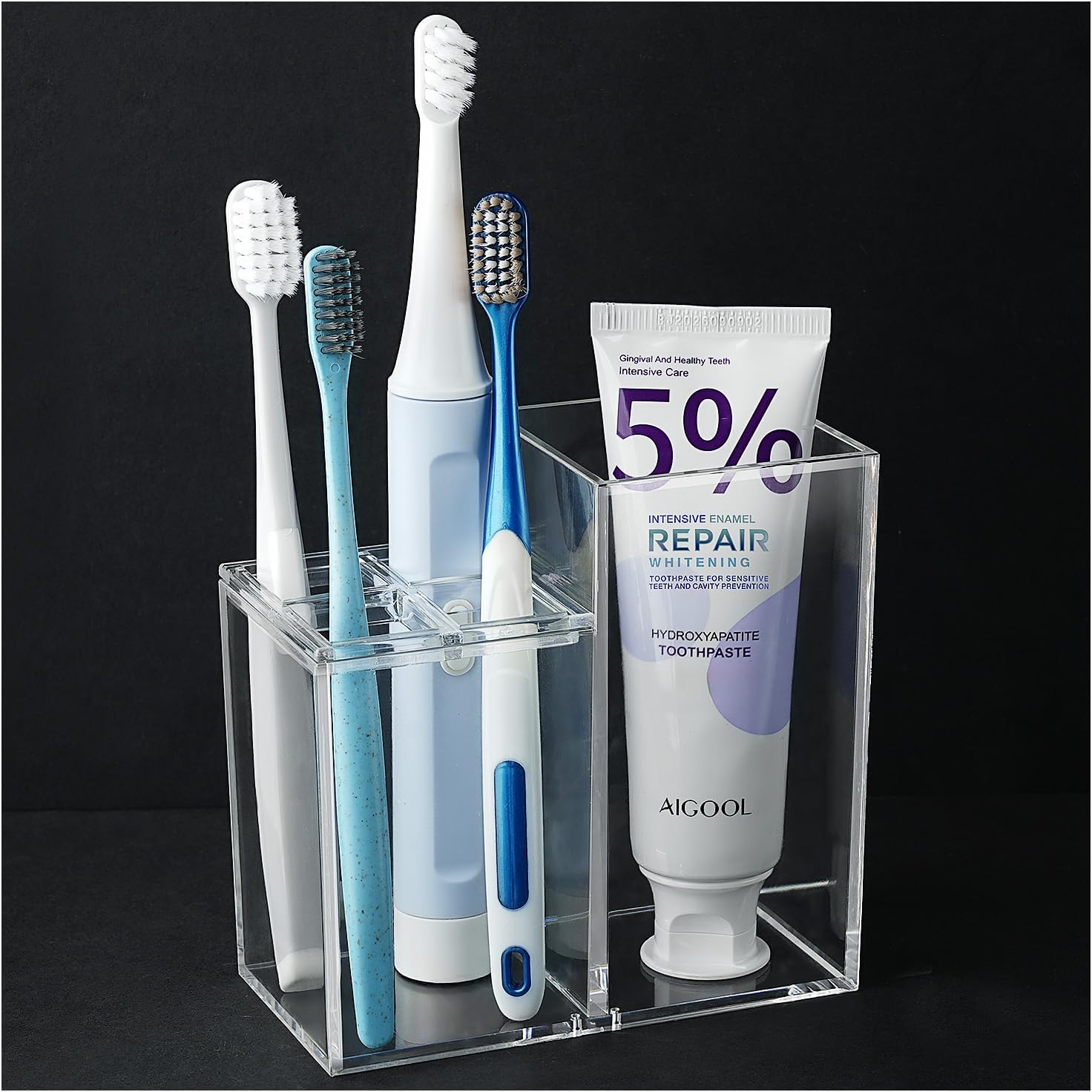 Clear Acrylic Toothbrush Holder with 5 Slots