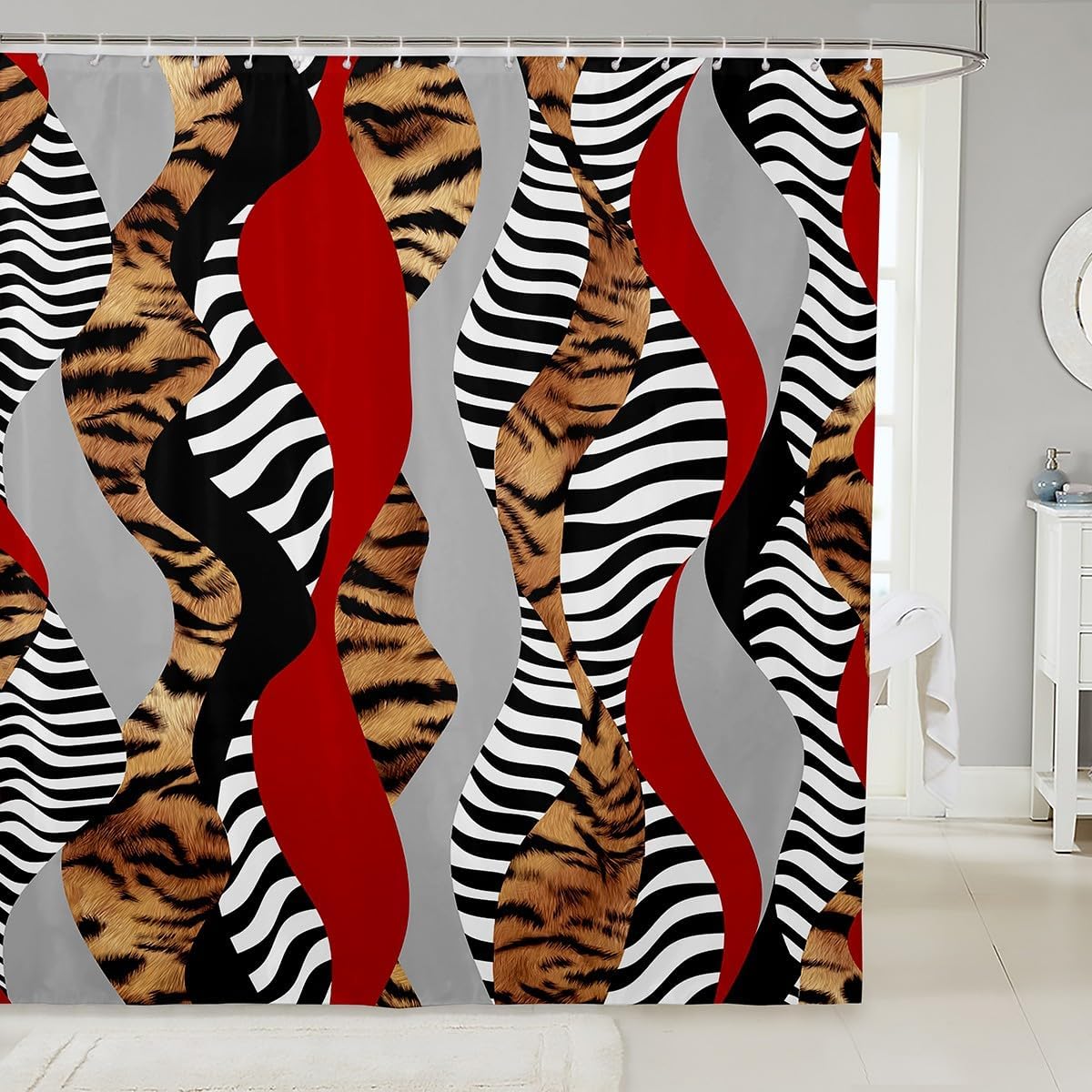 Feelyou Tiger Shower Curtain Set 72x84 Kids Design