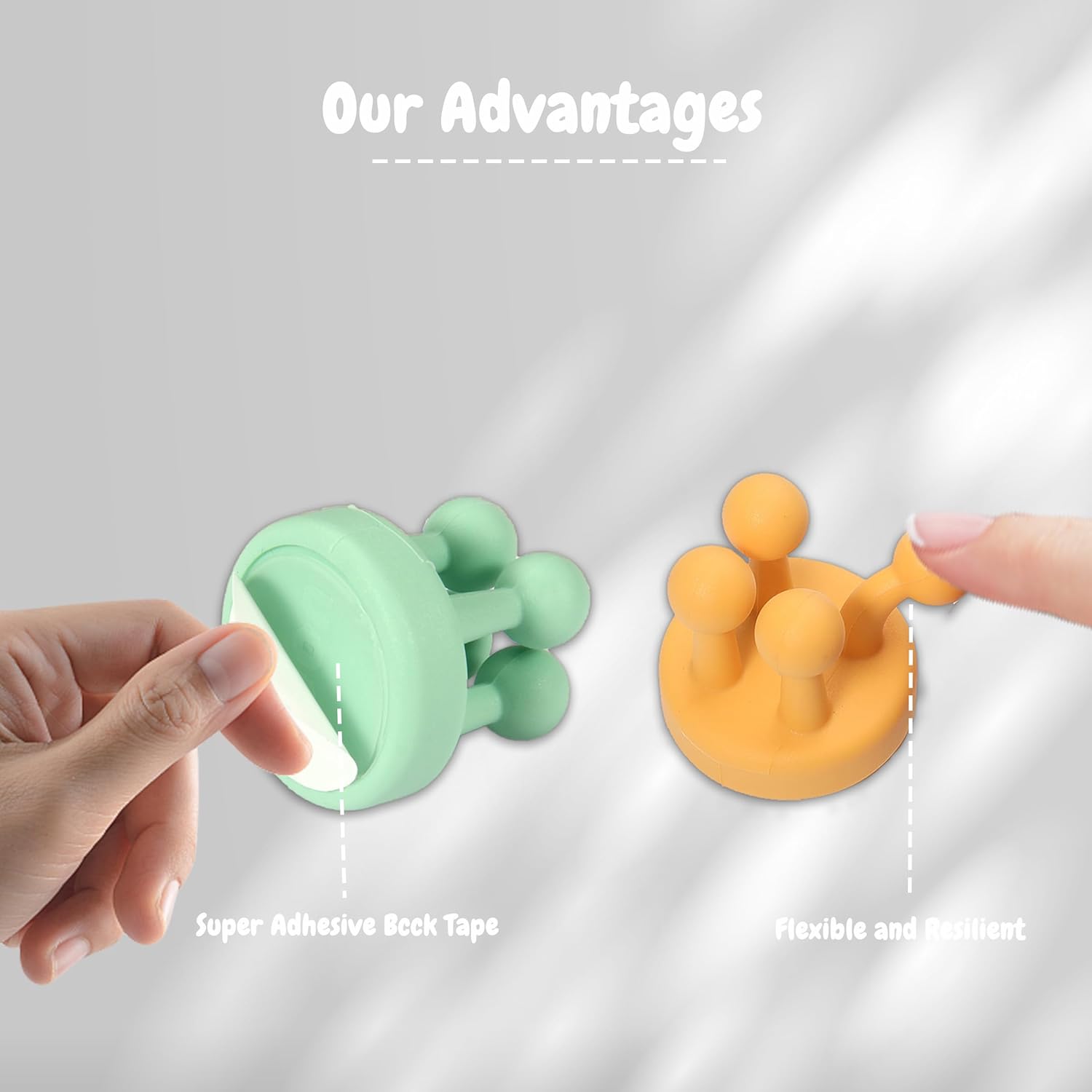 8Pcs Silicone Toothbrush Holders No Drilling Self Adhesive