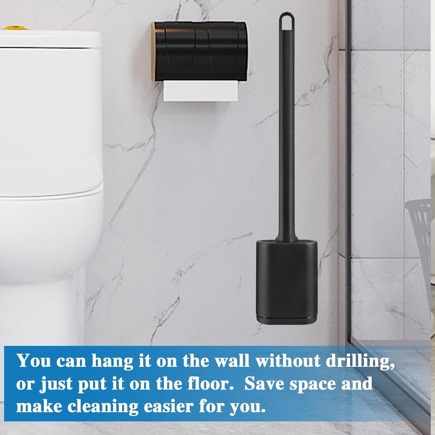 GAXMNS Silicone Toilet Brush with Holder