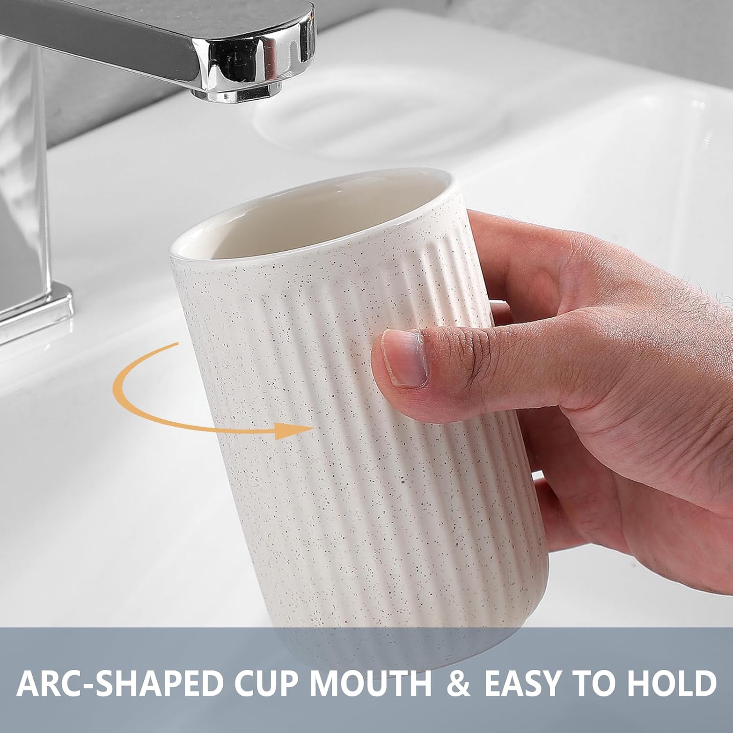 Sturdy Ceramic Toothbrush Holder - 1Pcs Reusable Bathroom Cup
