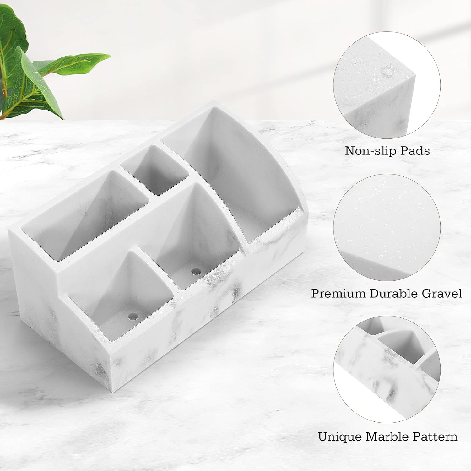 Luxspire 5 Slot Toothbrush Holder with Marble Design