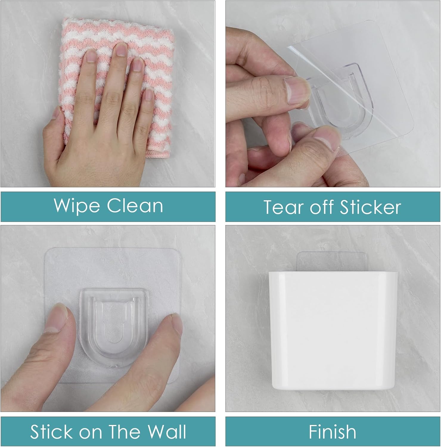 Multipurpose Wall Mount Toothbrush Holder with Cover White