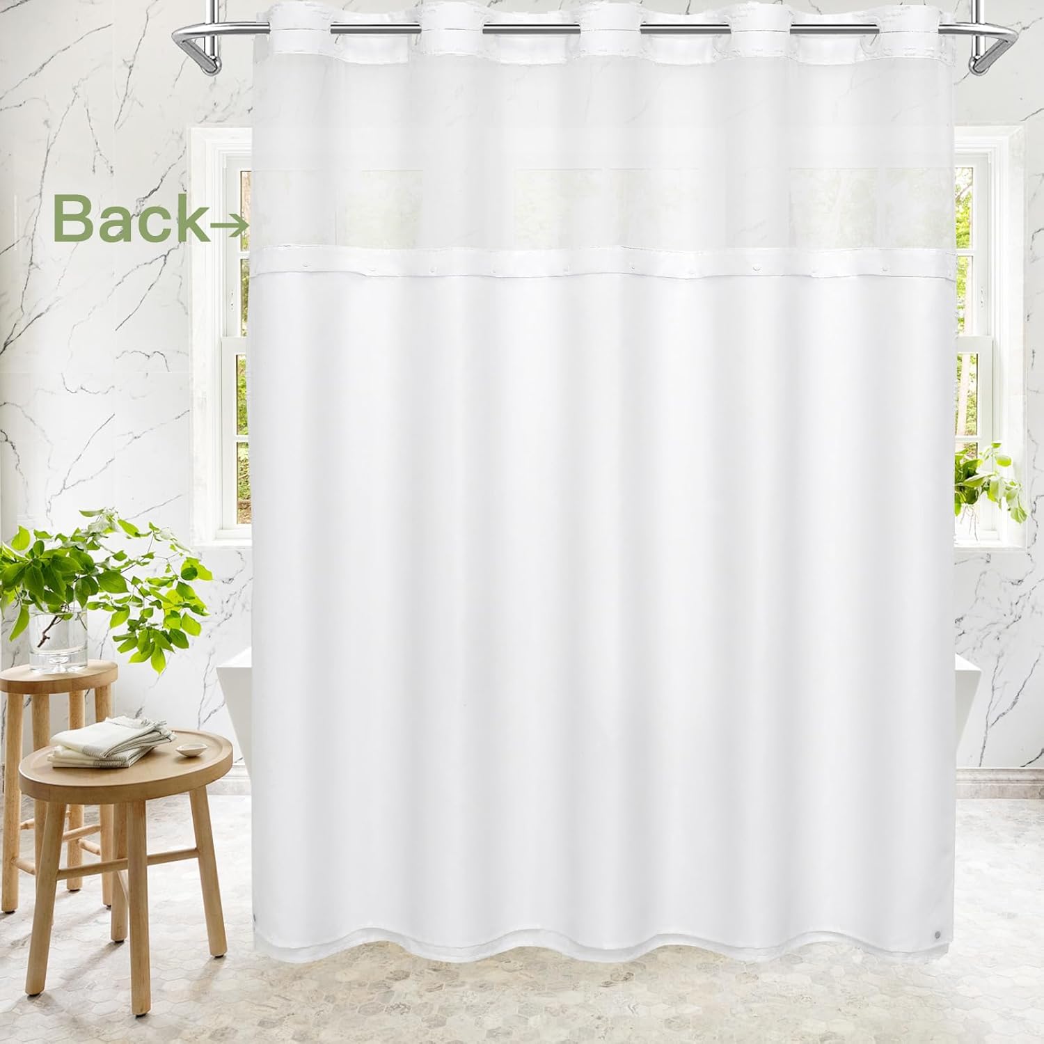 Boho White Woven Chevron Shower Curtain 72x74
