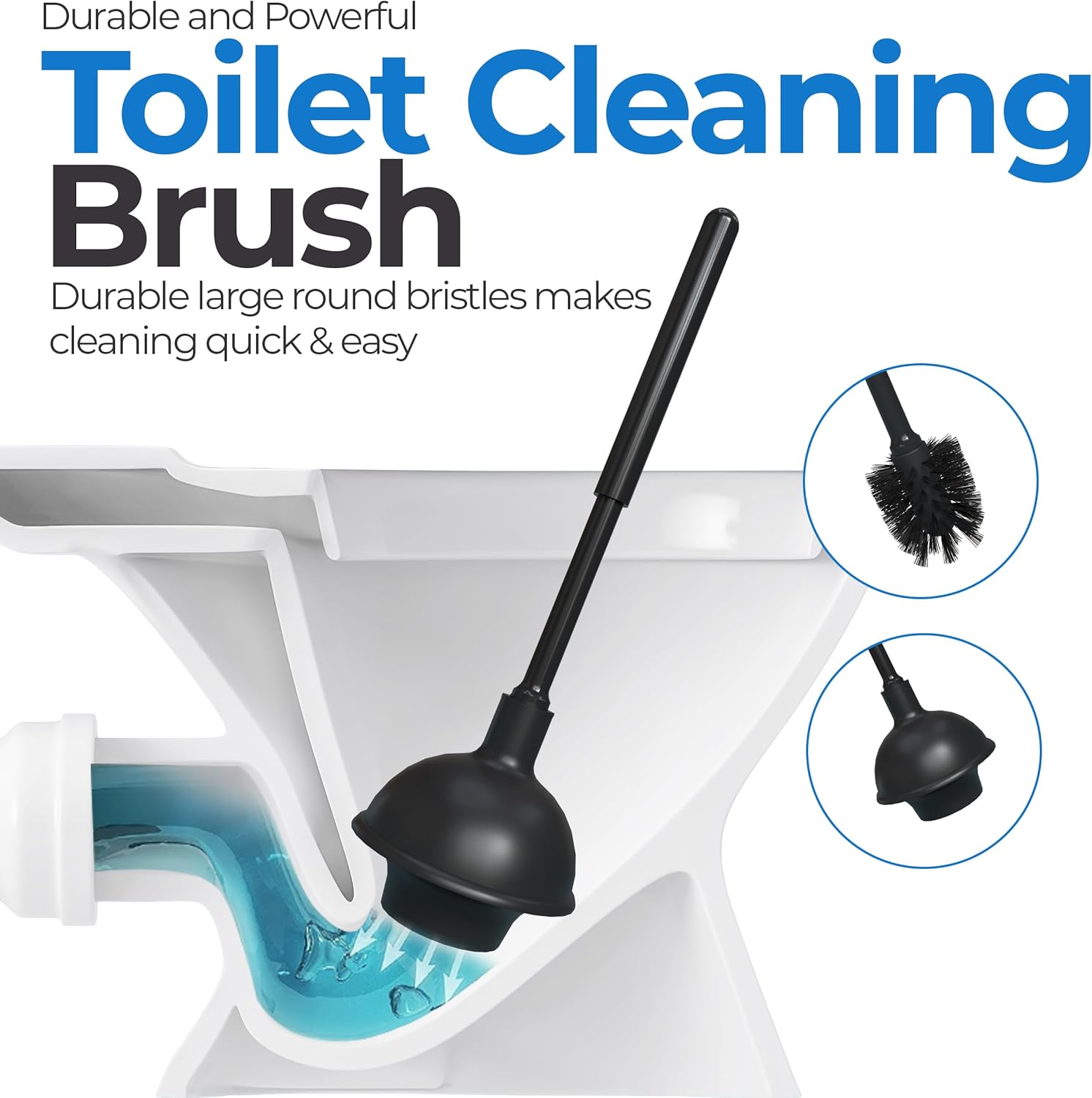 Utopia Home Toilet Plunger and Brush Set with Holder