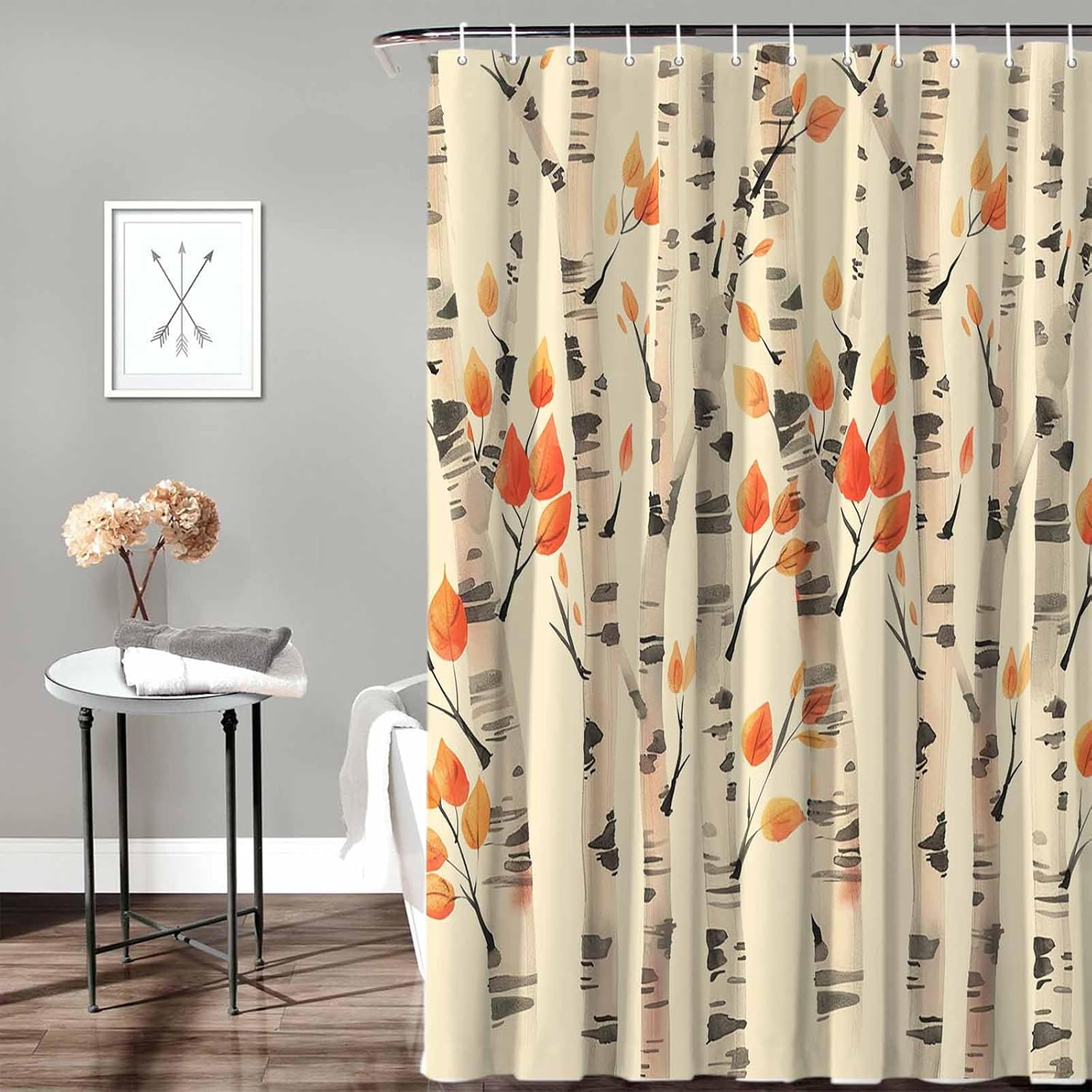 72 Inch Forest Watercolor Shower Curtain Set