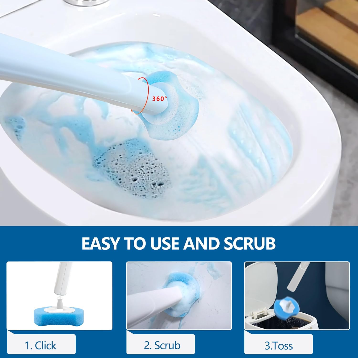 144 Count Toilet Brush Refills Upgrade for Bathroom Cleaning